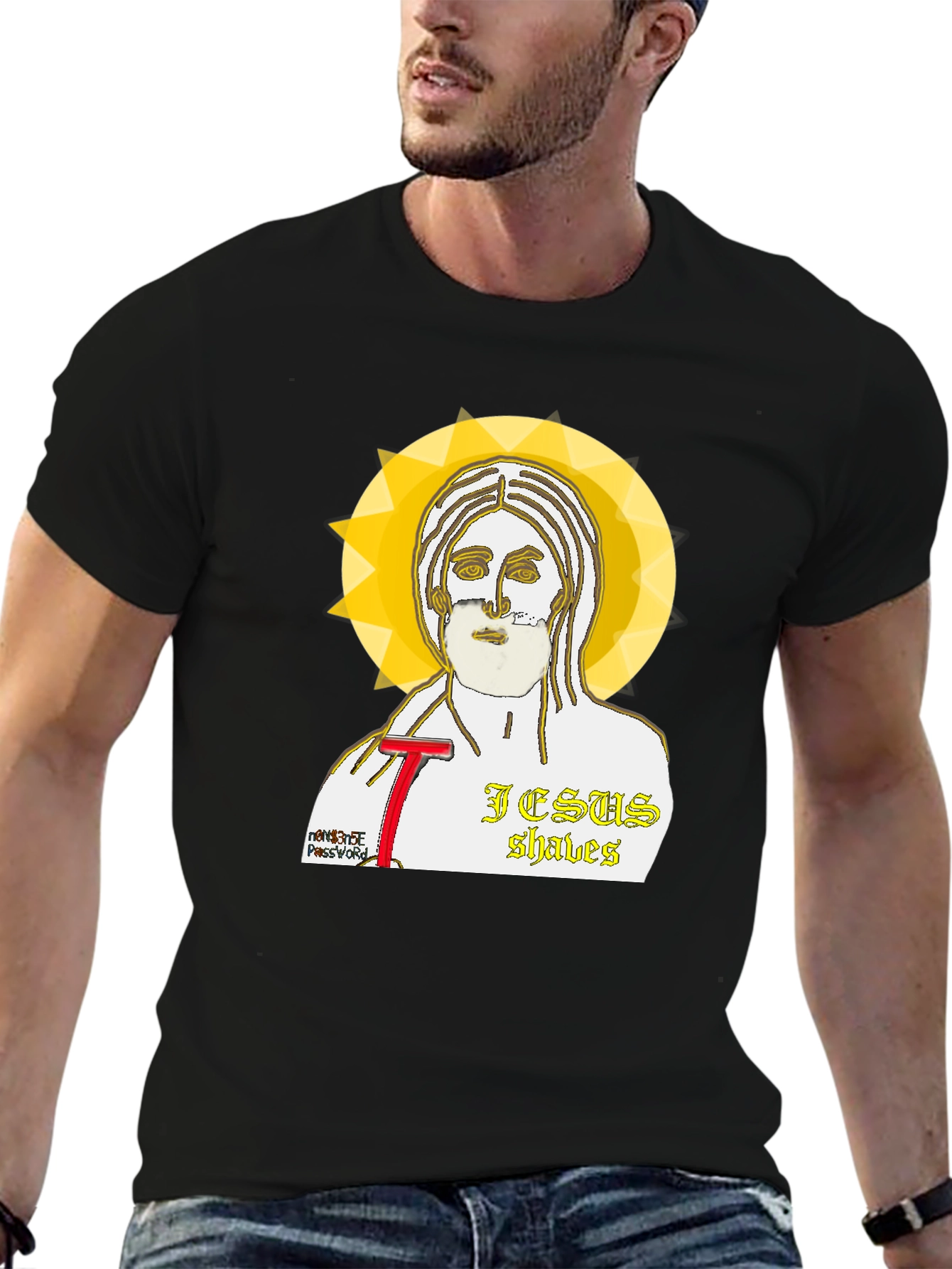 Jesus Shaves Graphic T-Shirt