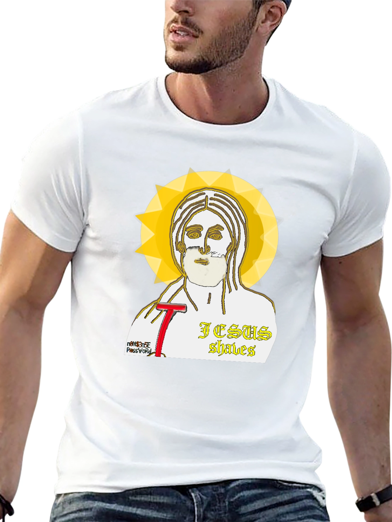 Jesus Shaves Graphic T-Shirt