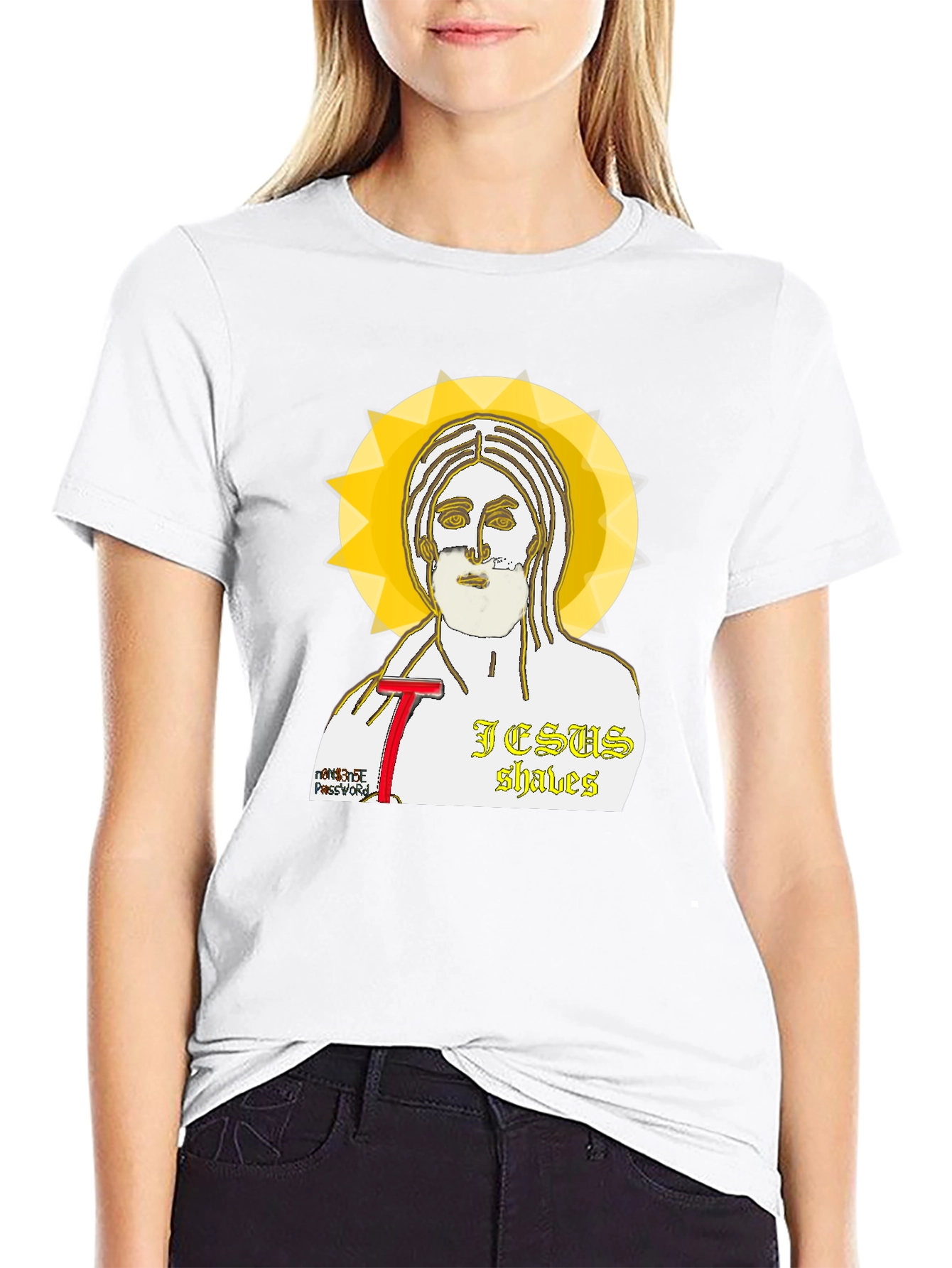 Jesus Shaves Graphic T-Shirt