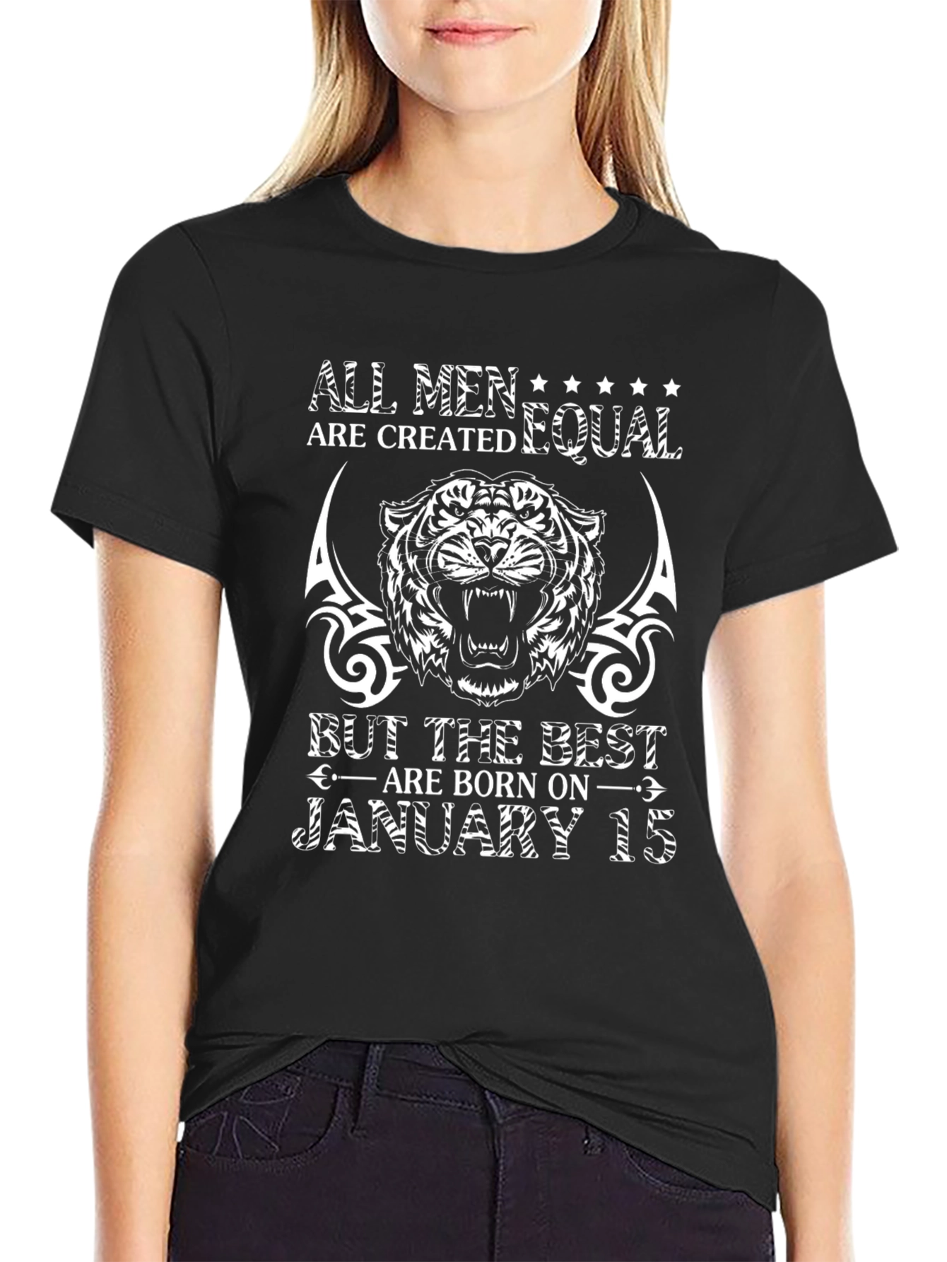 January 15th Birthday Tiger Graphic T-Shirt