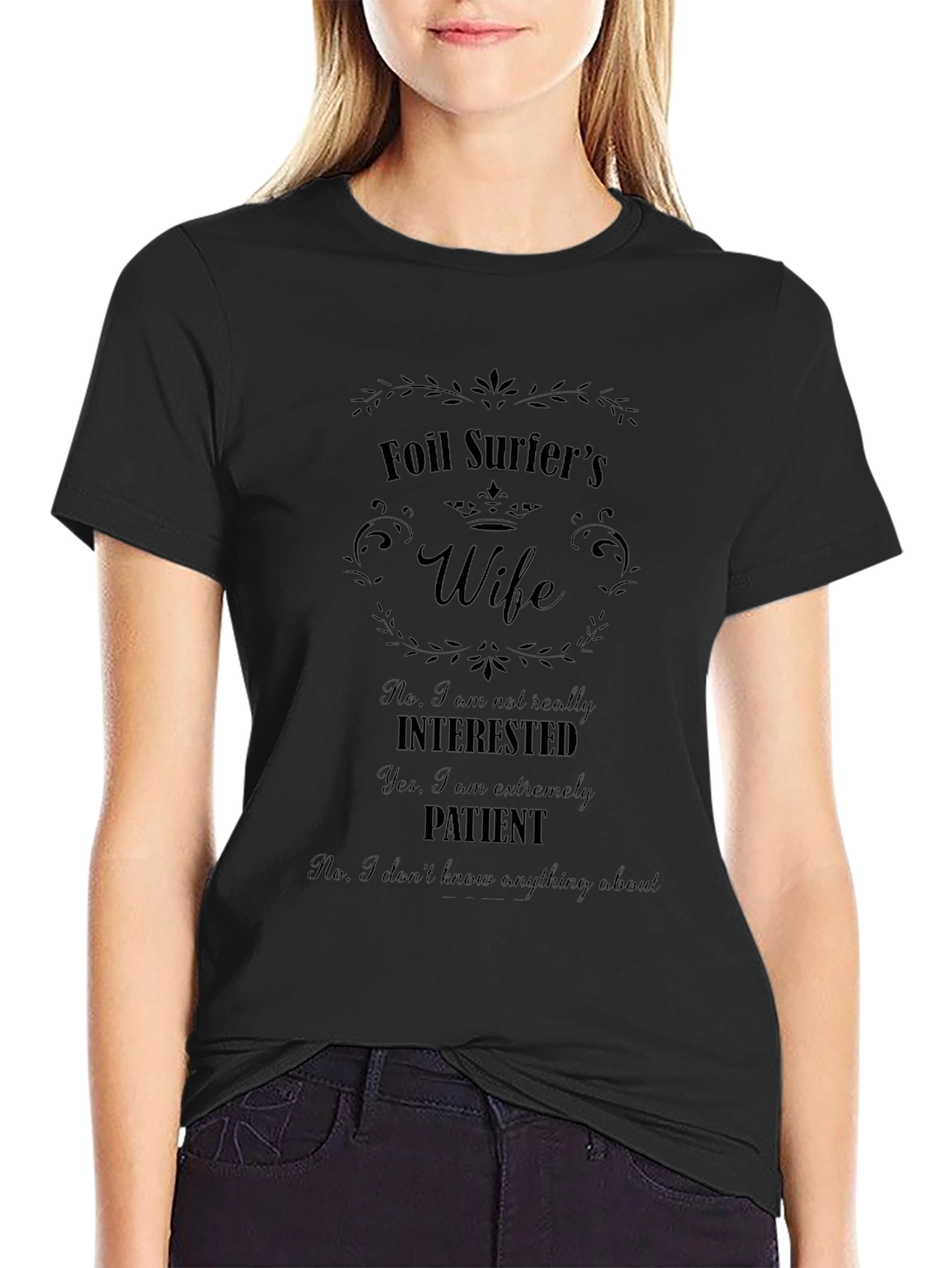 Foil Surfers Wife Graphic Tee - Humorous Gift