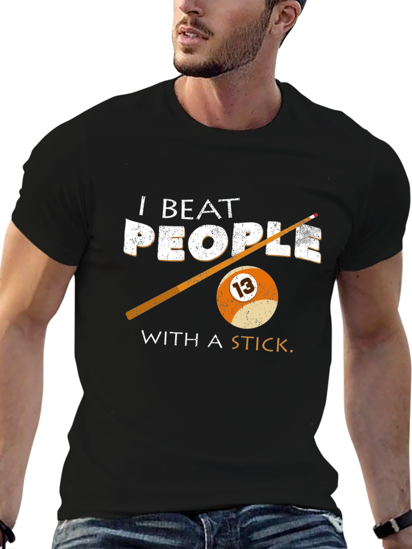 I Beat People With A Stick Billiards T-Shirt