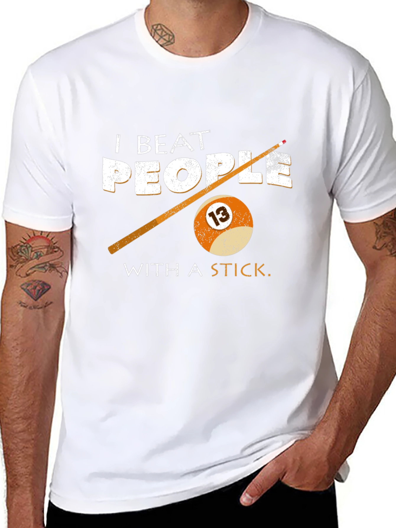 I Beat People With A Stick Billiards T-Shirt