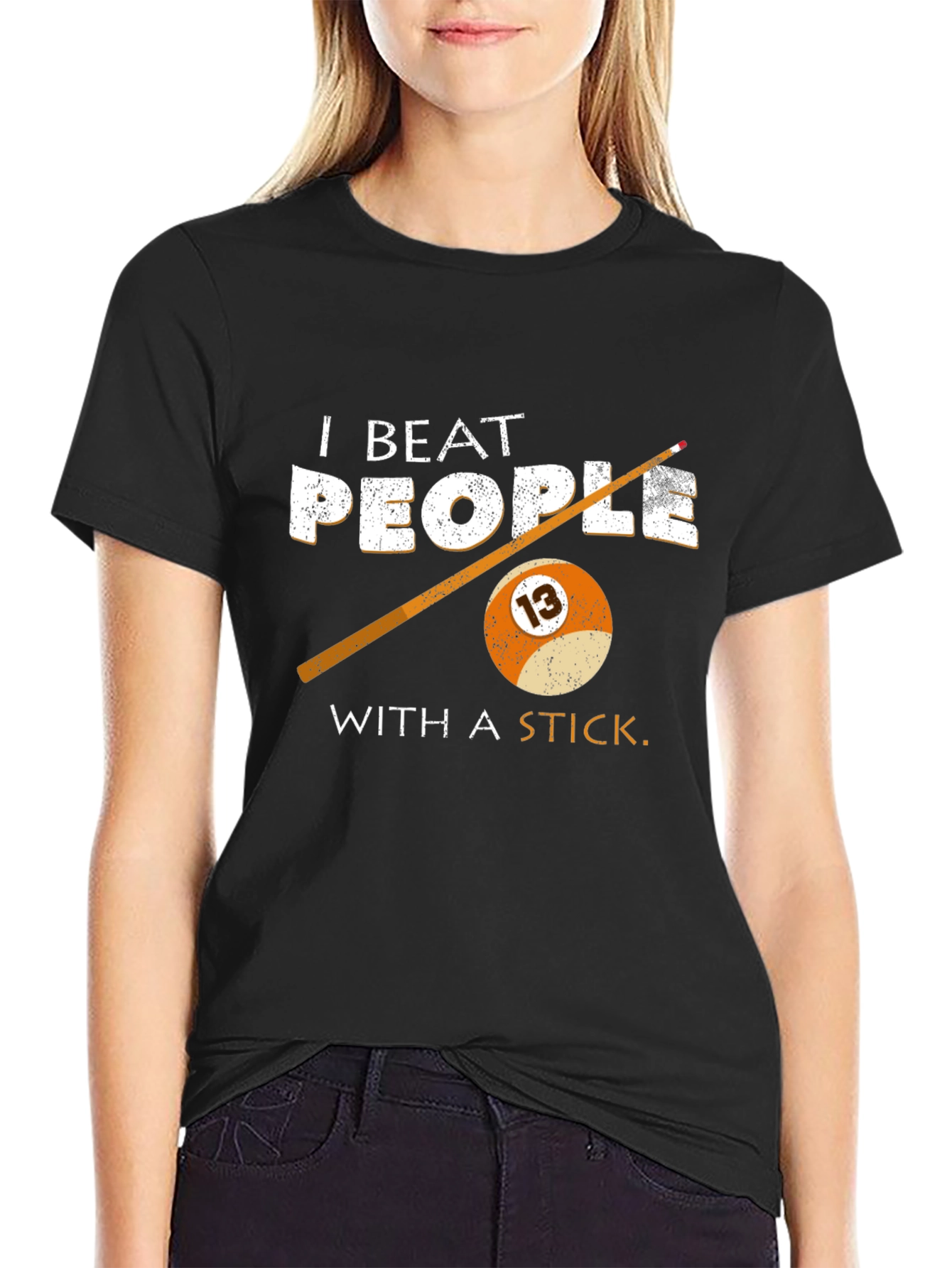 I Beat People With A Stick Billiards T-Shirt