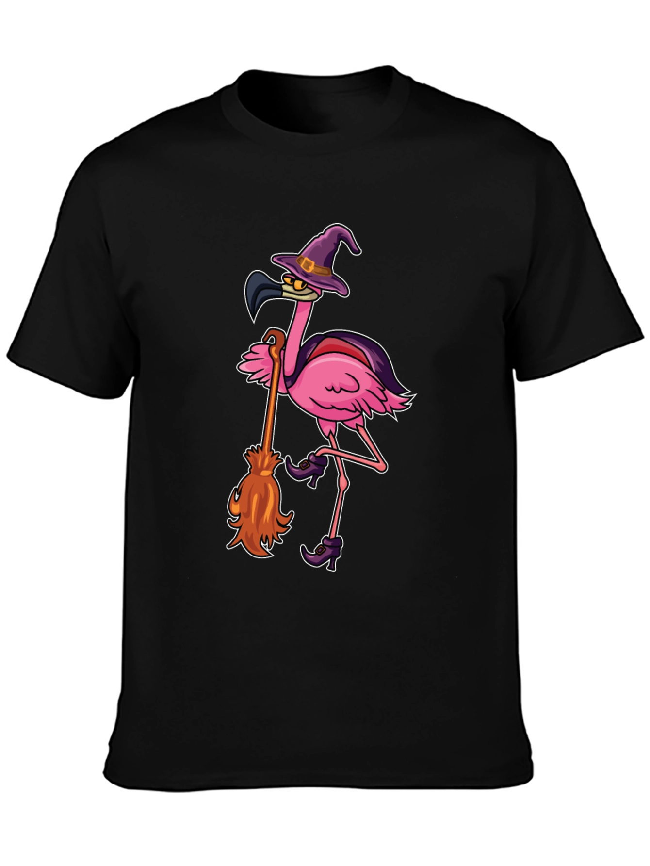 Halloween Flamingo Witch T-Shirt