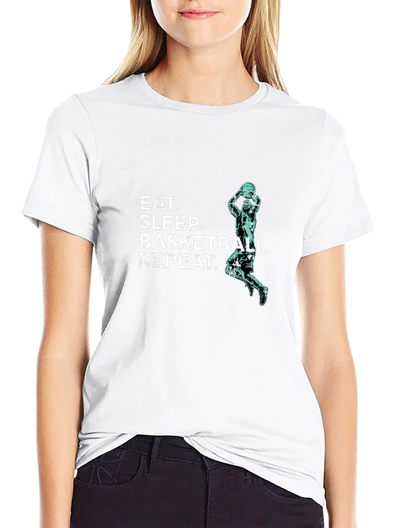 Eat Sleep Basketball Repeat T-Shirt - Black