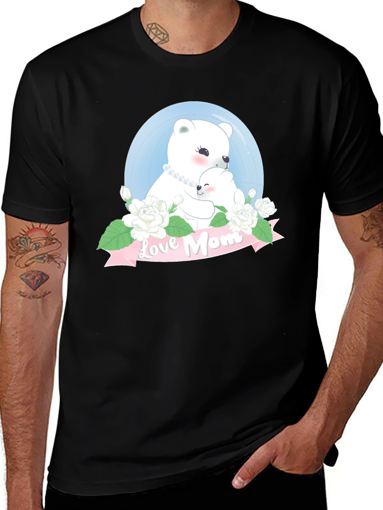Love Mom Bear Graphic T-Shirt