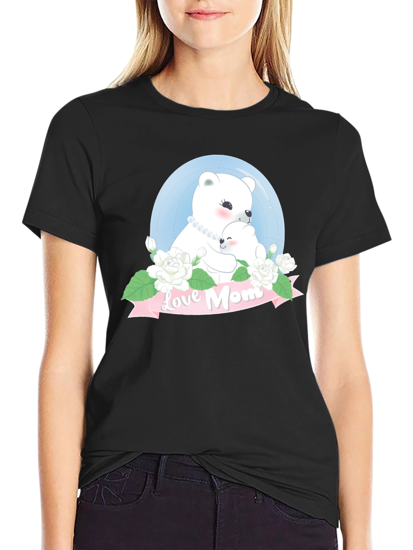 Love Mom Bear Graphic T-Shirt