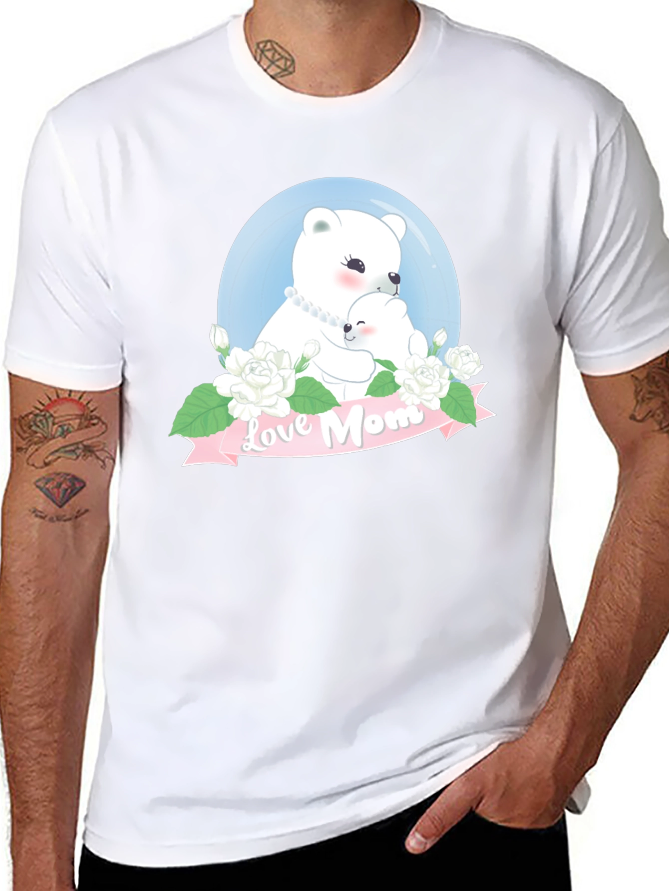 Love Mom Bear Graphic T-Shirt