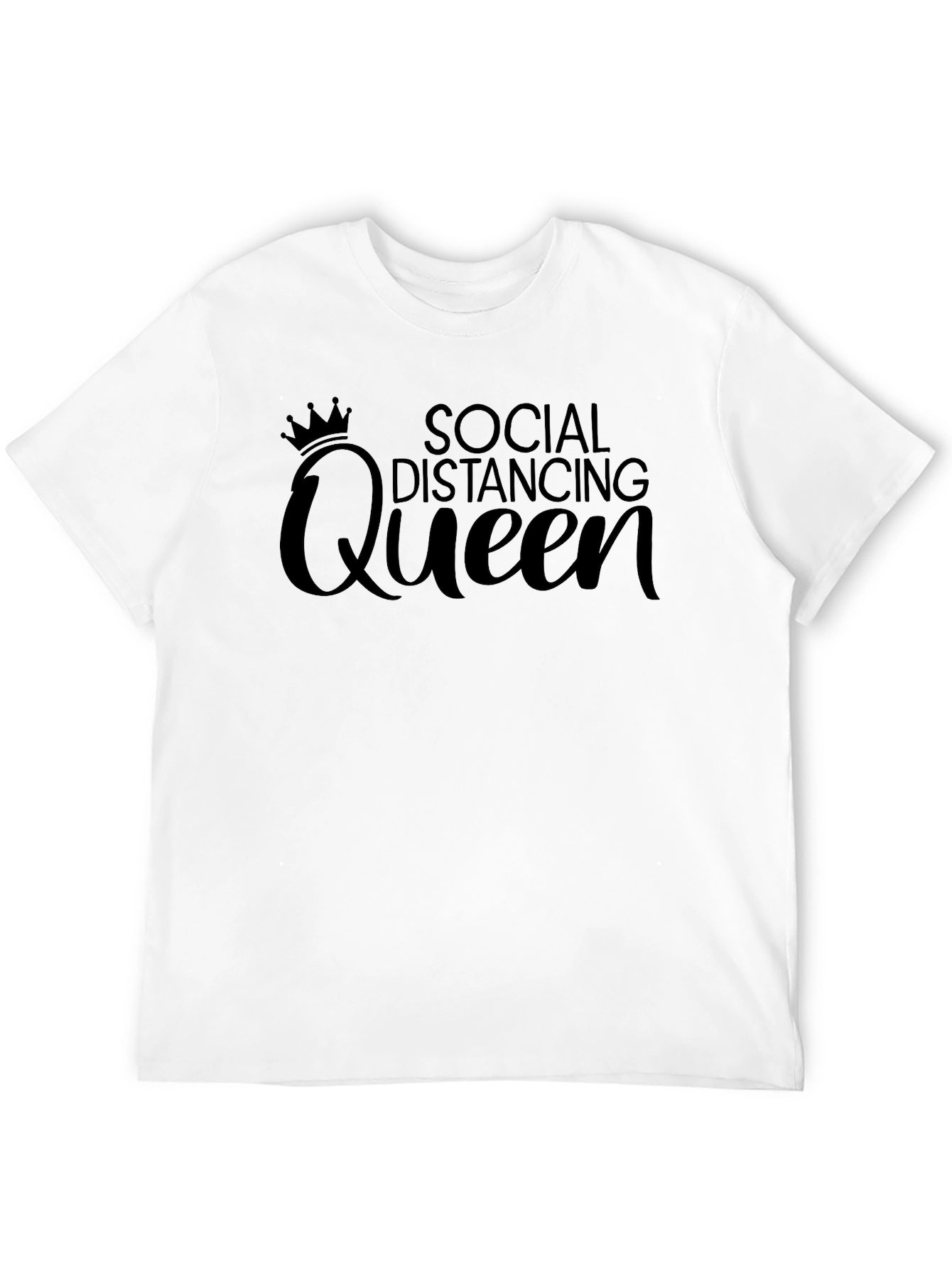 Social Distancing Queen T-Shirt - Black