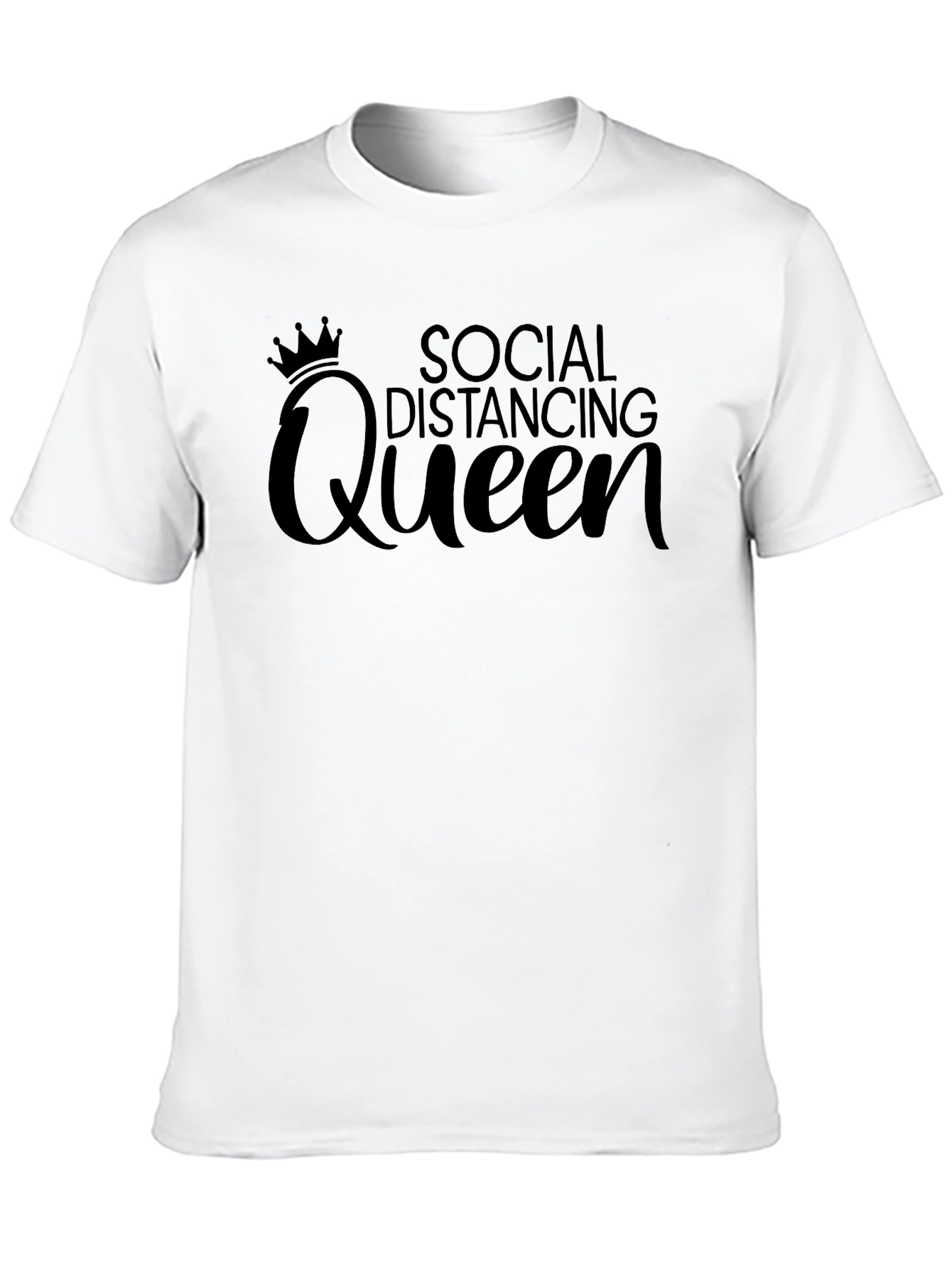 Social Distancing Queen T-Shirt - Black