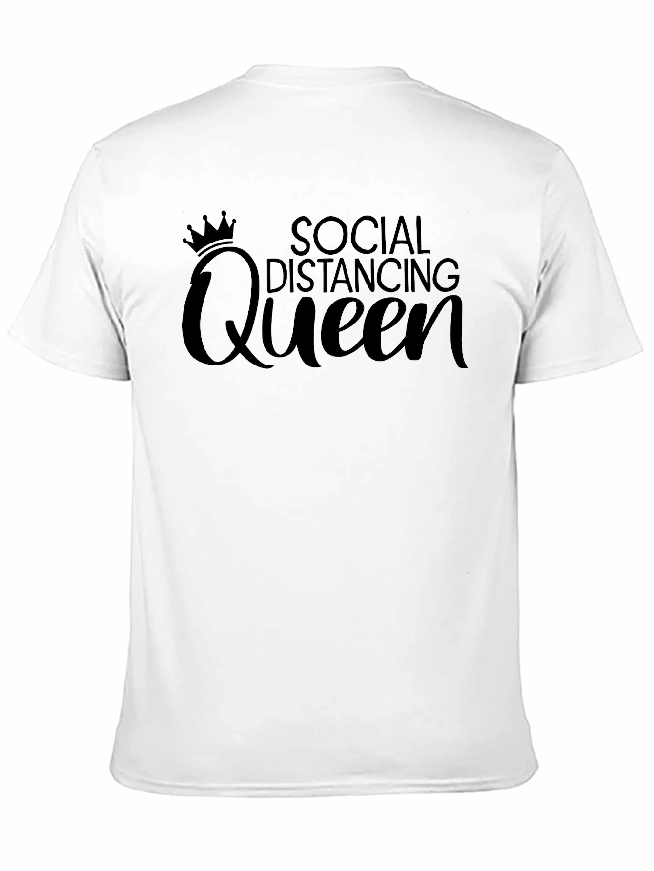 Social Distancing Queen T-Shirt - Black