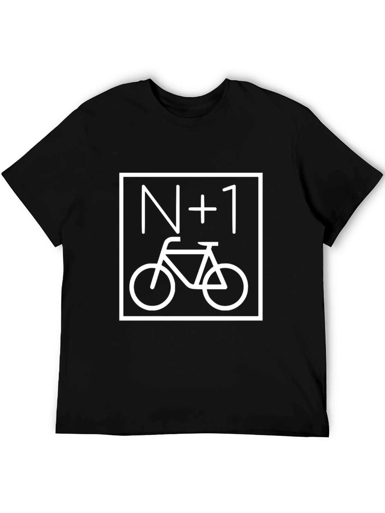 N+1 Bicycle Graphic Tee - Black Cotton Casual Shirt