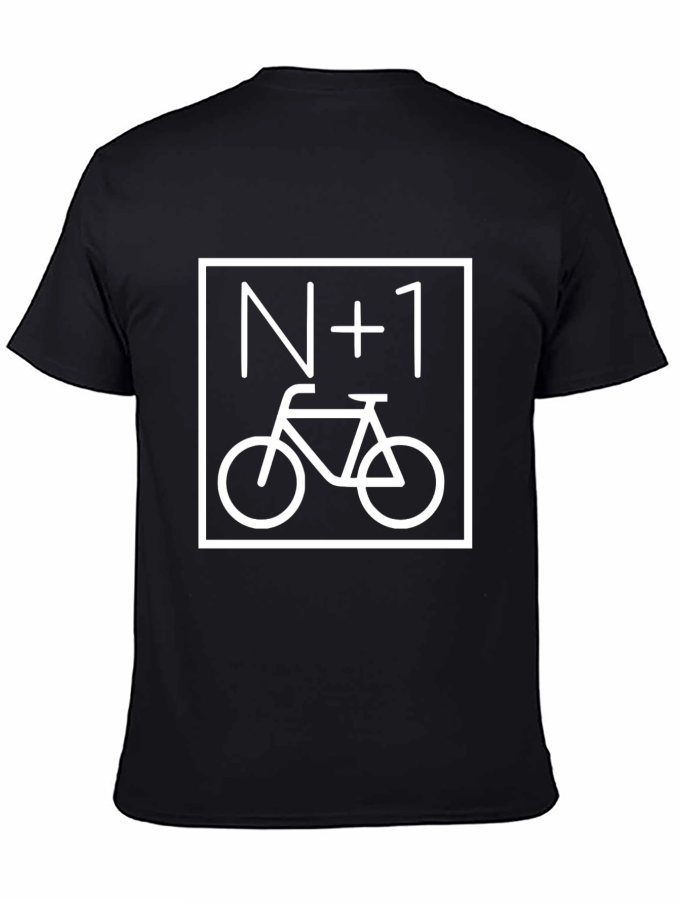 N+1 Bicycle Graphic Tee - Black Cotton Casual Shirt