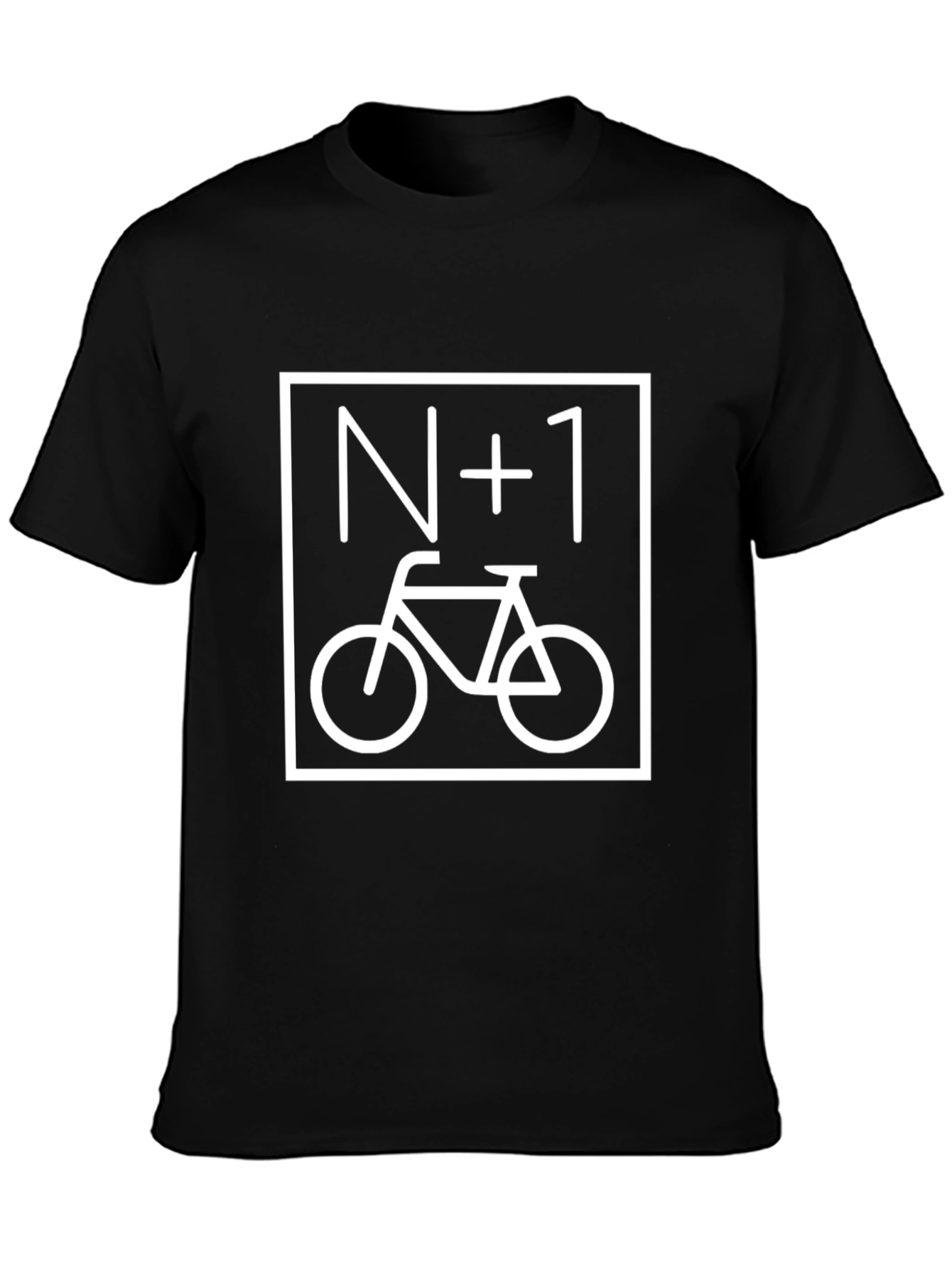 N+1 Bicycle Graphic Tee - Black Cotton Casual Shirt