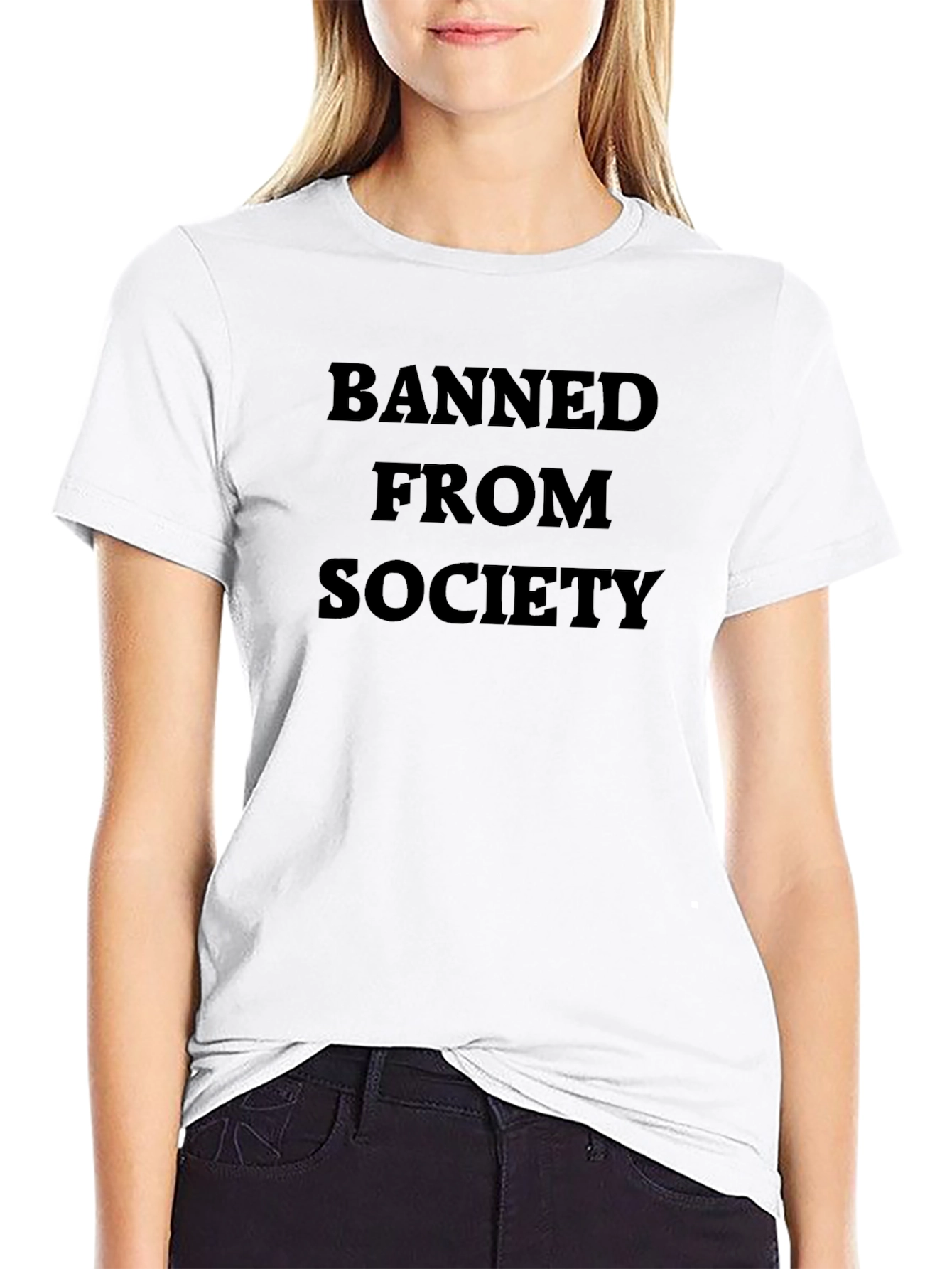 Banned From Society Graphic T-Shirt - Black