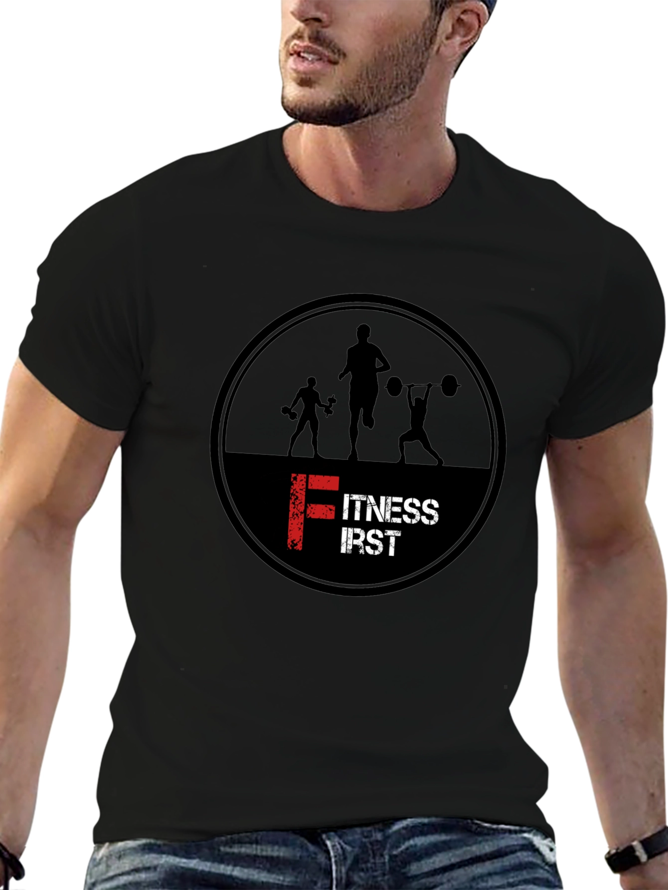 Fitness First Black Graphic T-Shirt
