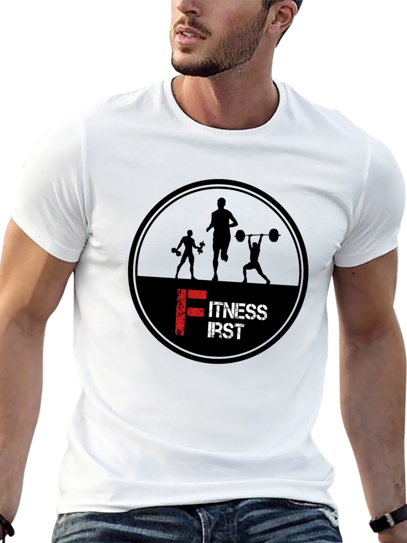 Fitness First Black Graphic T-Shirt