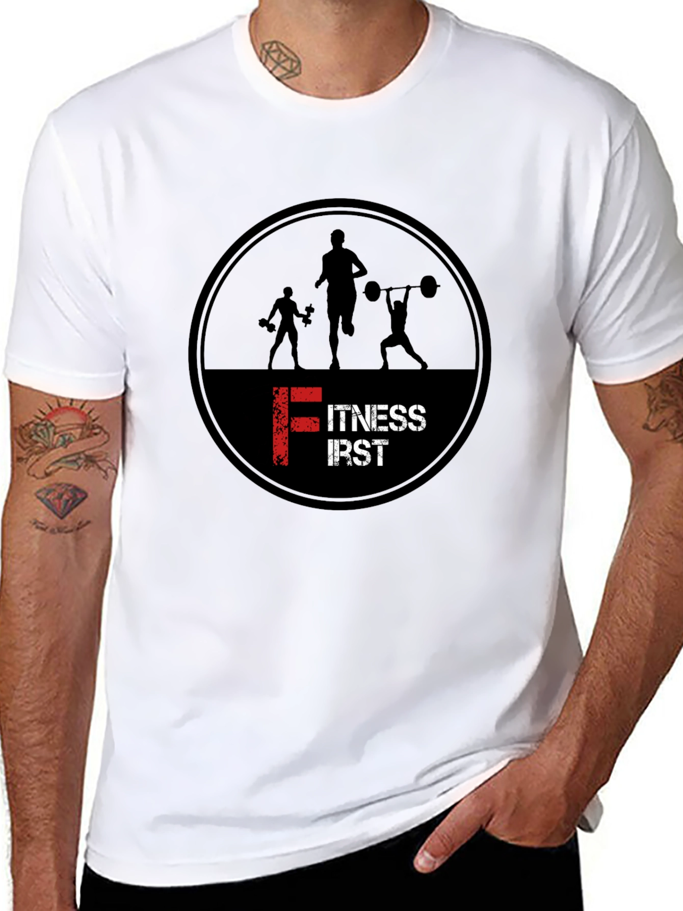 Fitness First Black Graphic T-Shirt