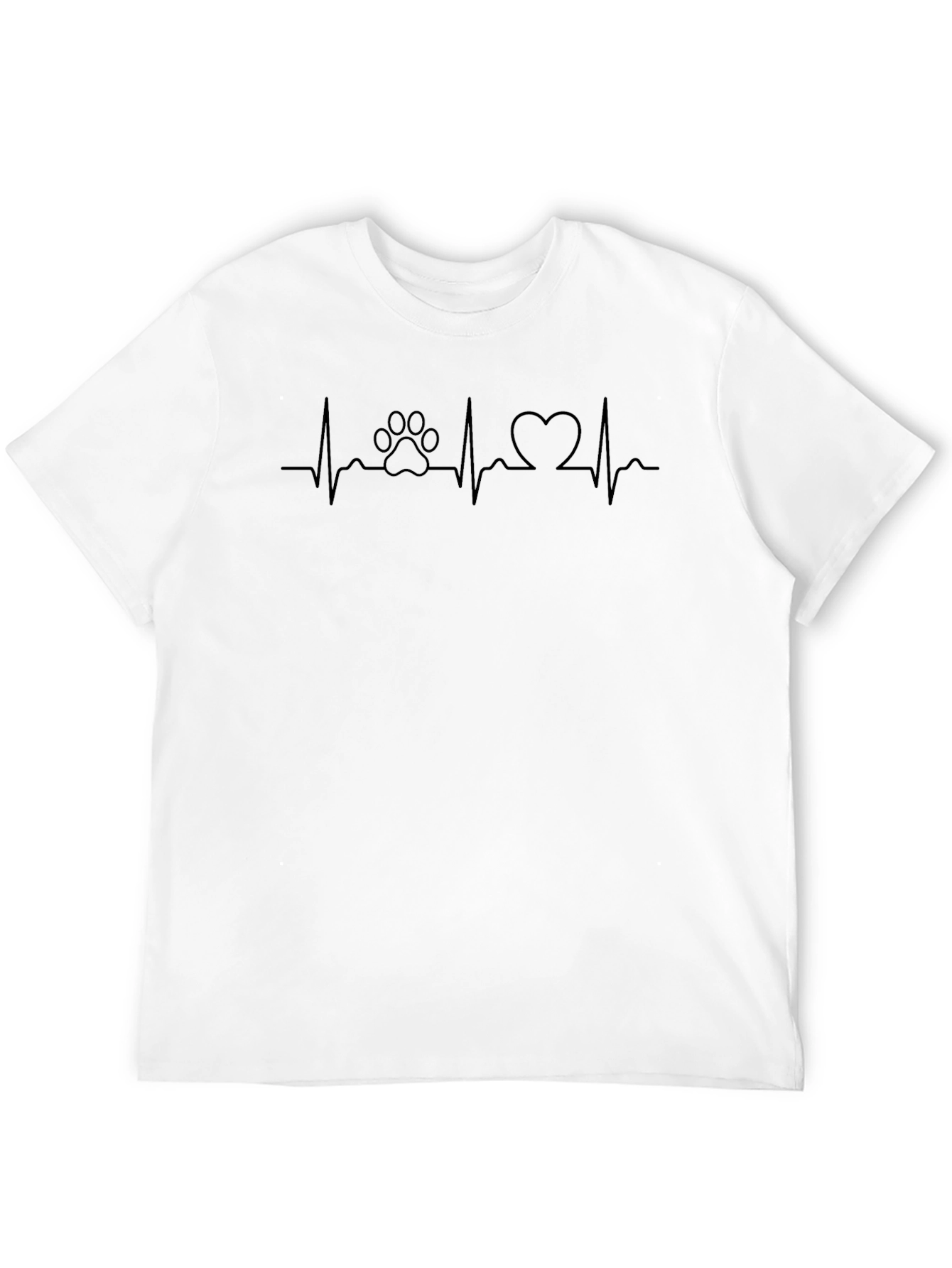Heartbeat Paw Print Tee - Love Your Pet T-Shirt