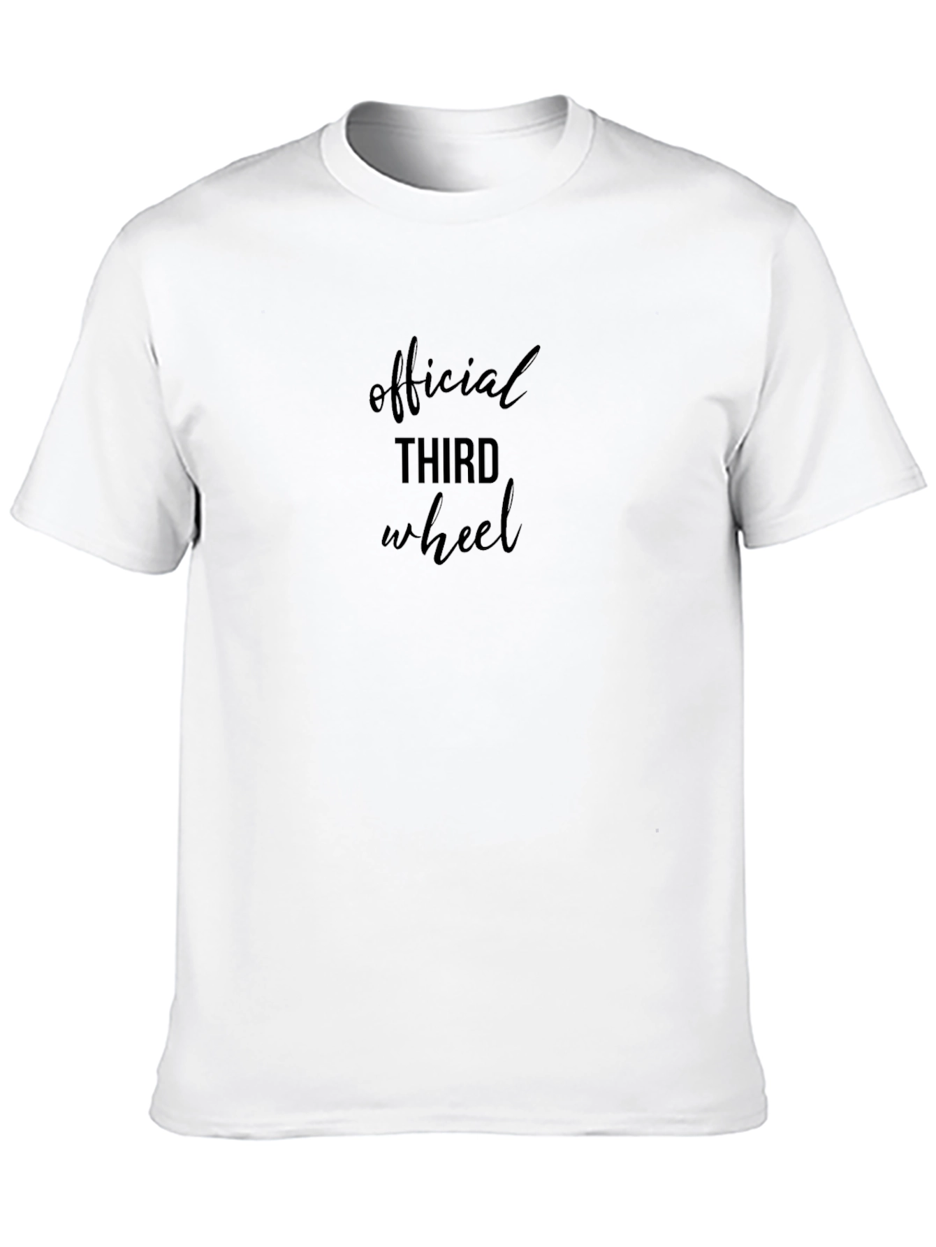 Official Third Wheel Black Cotton T-Shirt