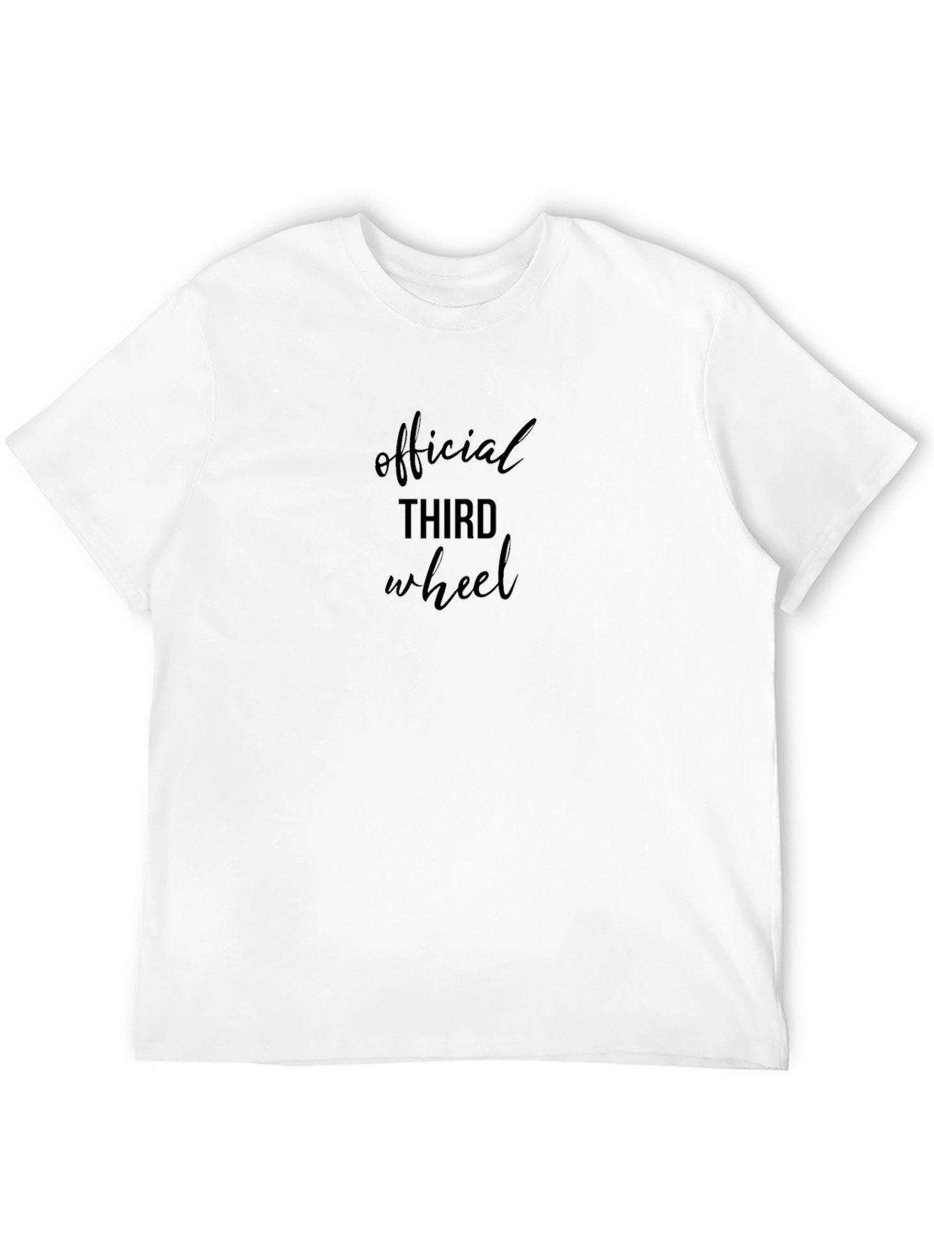 Official Third Wheel Black Cotton T-Shirt