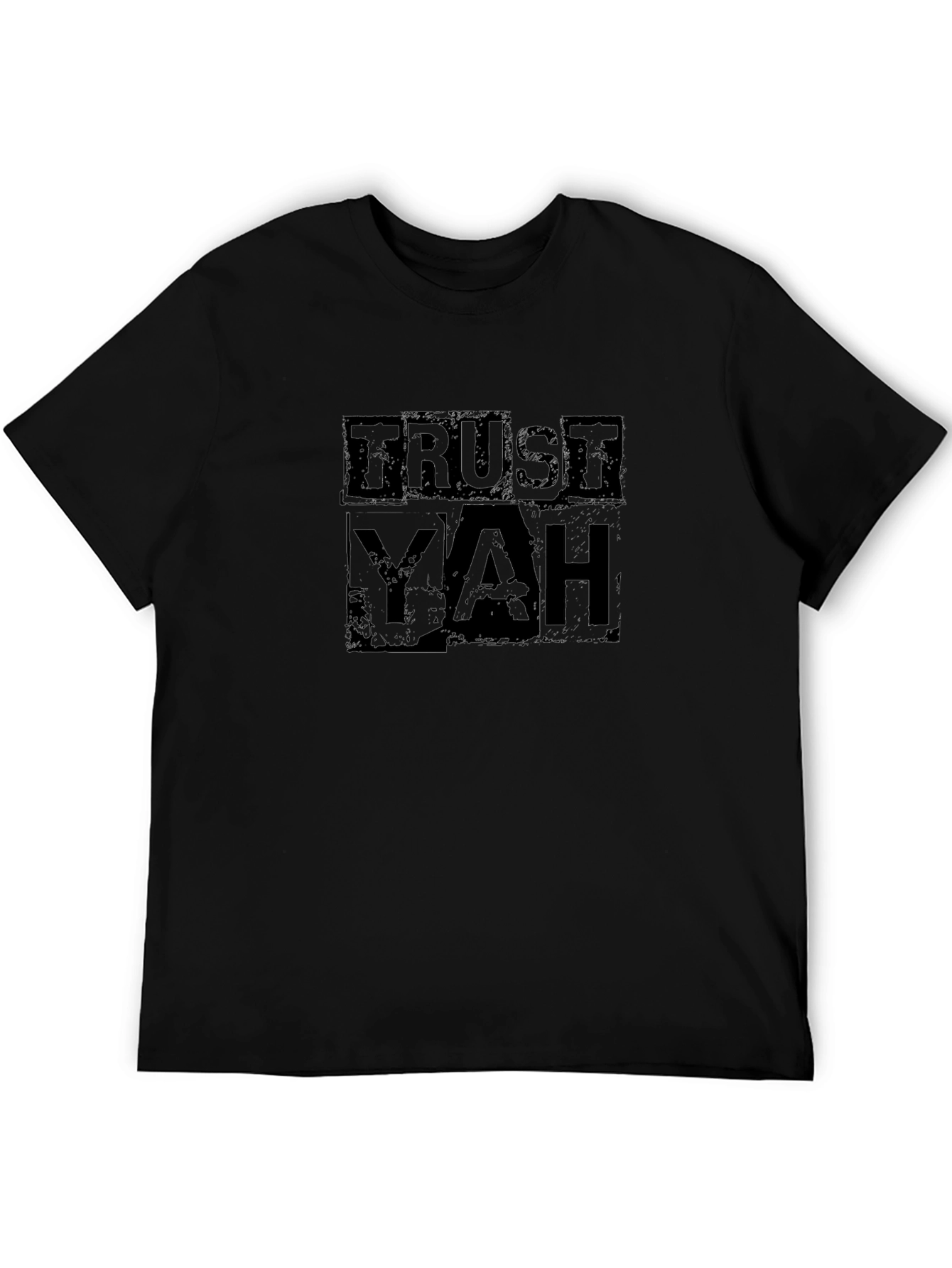 Trust Yah Graphic Tee - Black Cotton T-Shirt