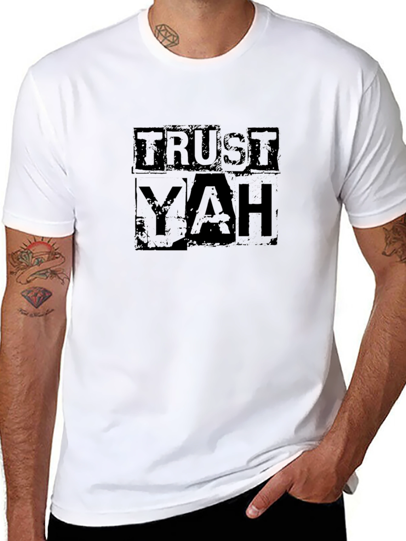 Trust Yah Graphic Tee - Black Cotton T-Shirt