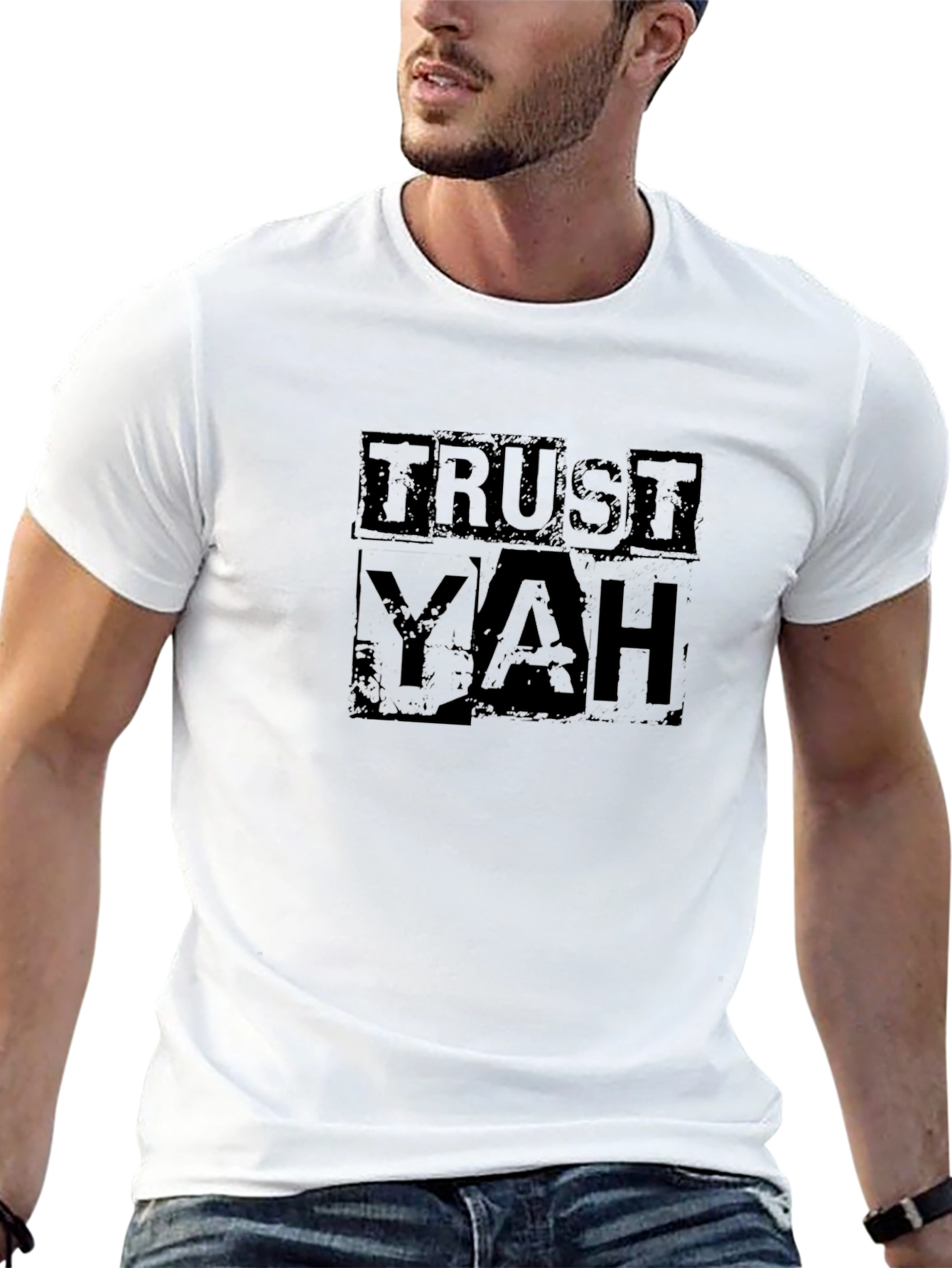 Trust Yah Graphic Tee - Black Cotton T-Shirt