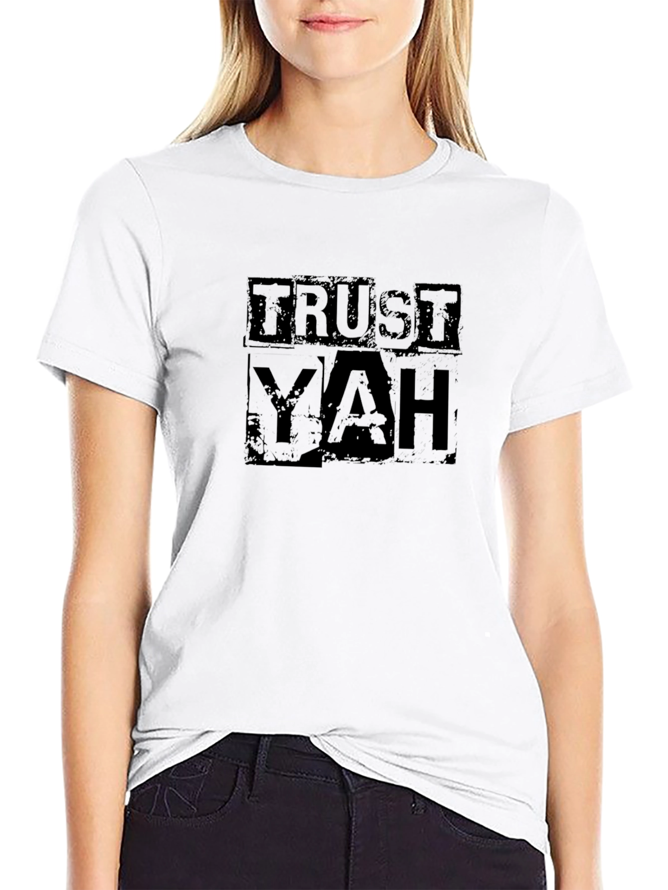 Trust Yah Graphic Tee - Black Cotton T-Shirt