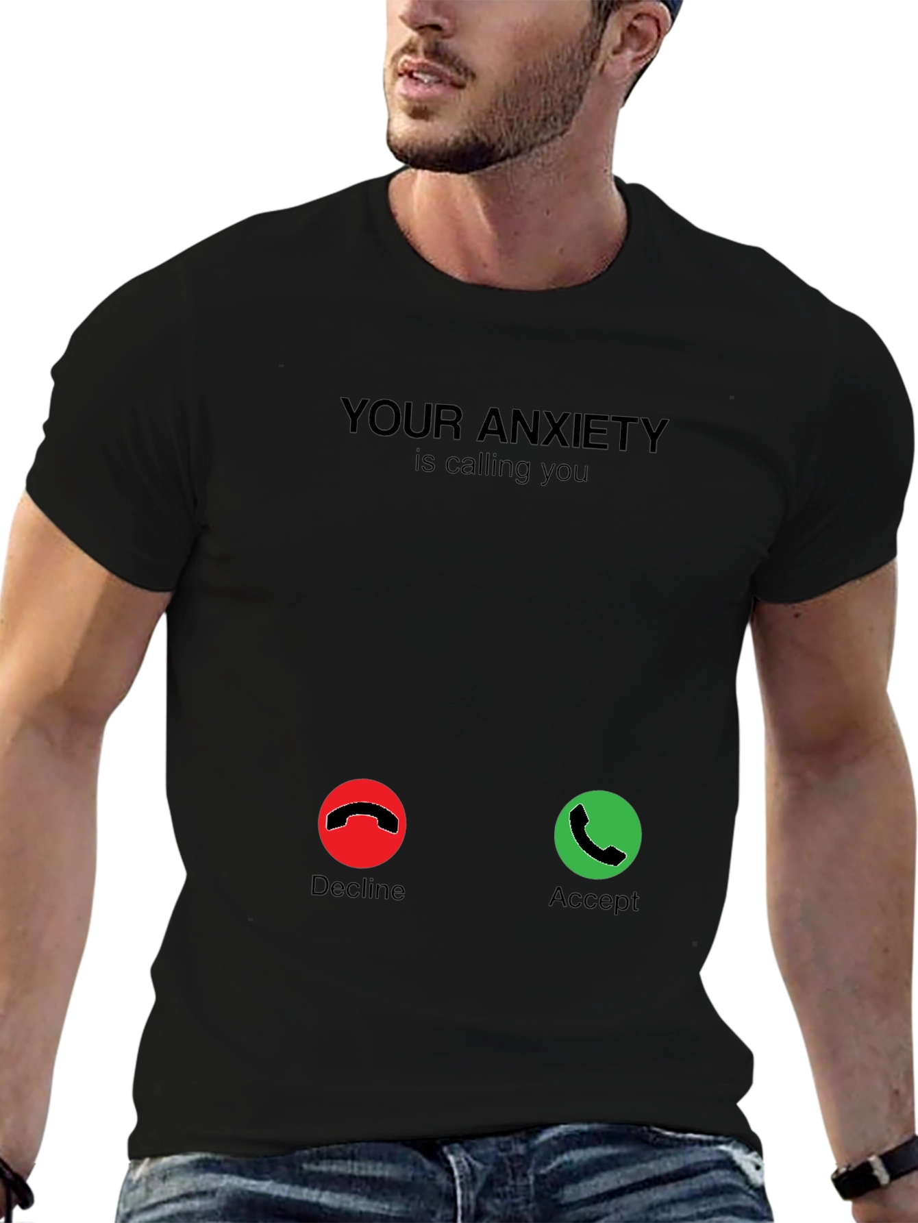 Anxiety Calling Graphic Tee - Funny Unisex T-Shirt