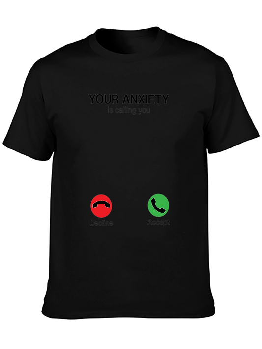 Anxiety Calling Graphic Tee - Funny Unisex T-Shirt