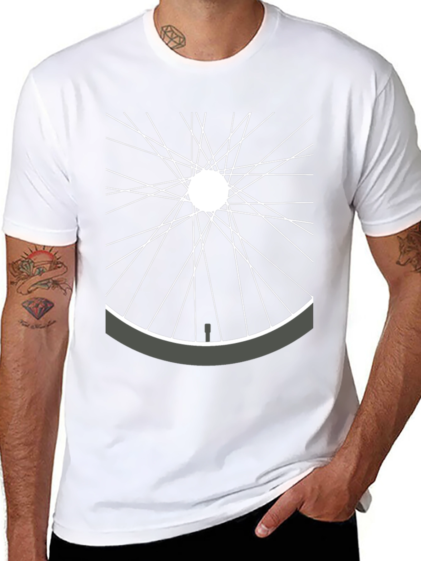 Bike Wheel Graphic Tee - Stylish Cycle Shirt