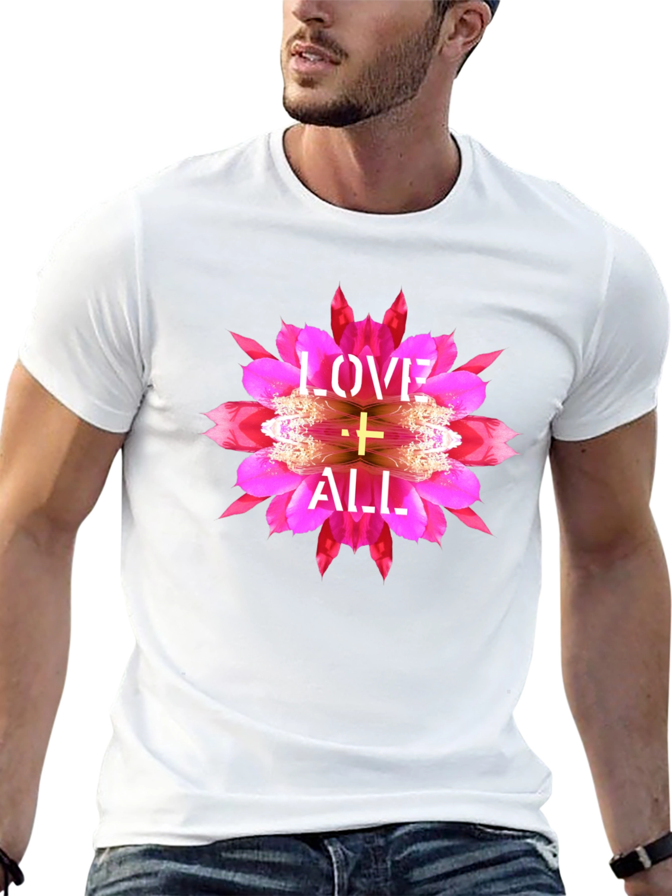 Love All Floral Graphic T-Shirt - Black