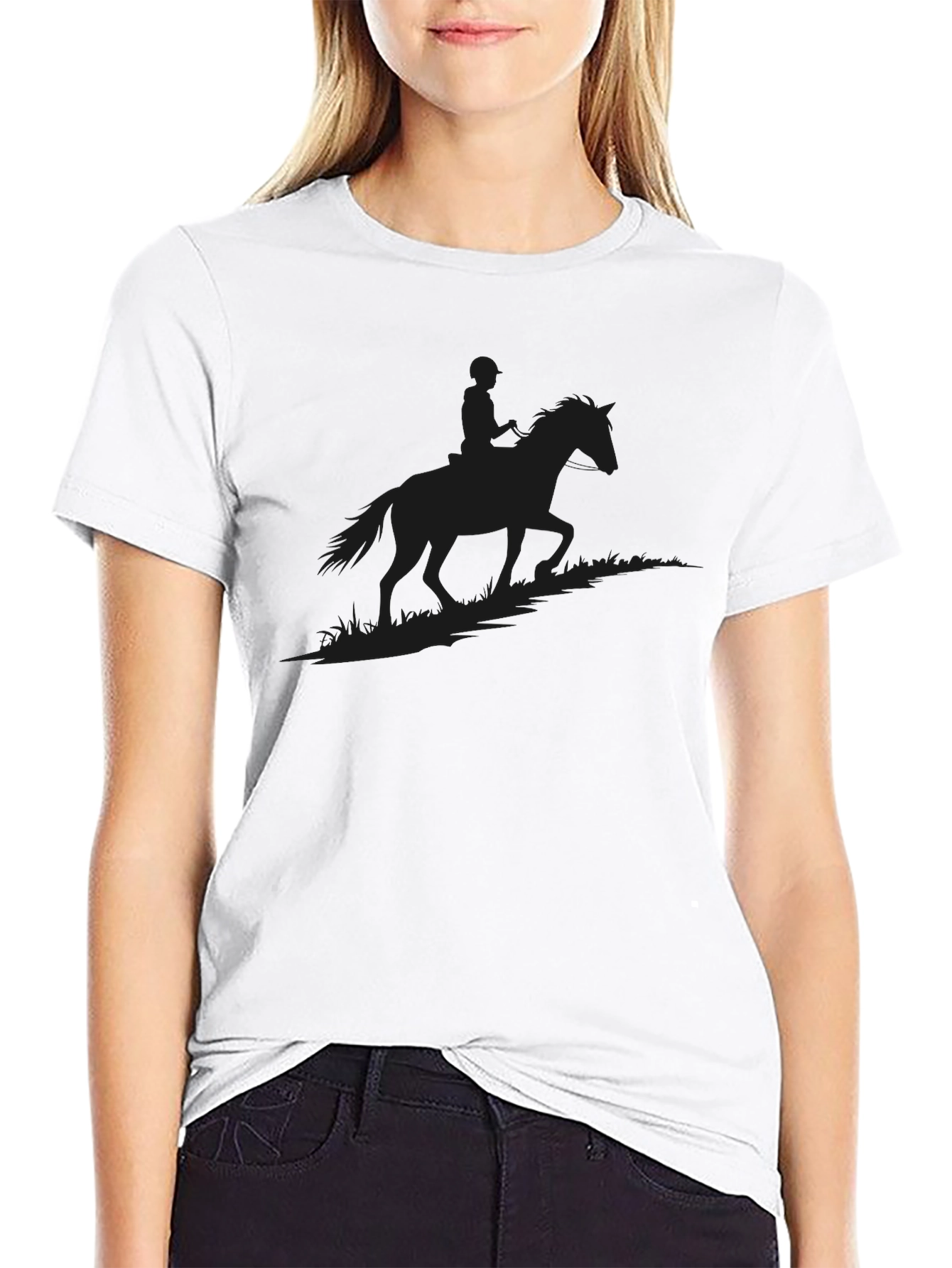 Equestrian Silhouette Black Tee