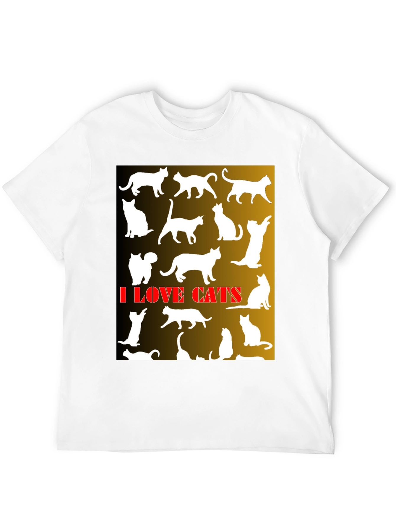 I Love Cats Graphic T-Shirt - Black