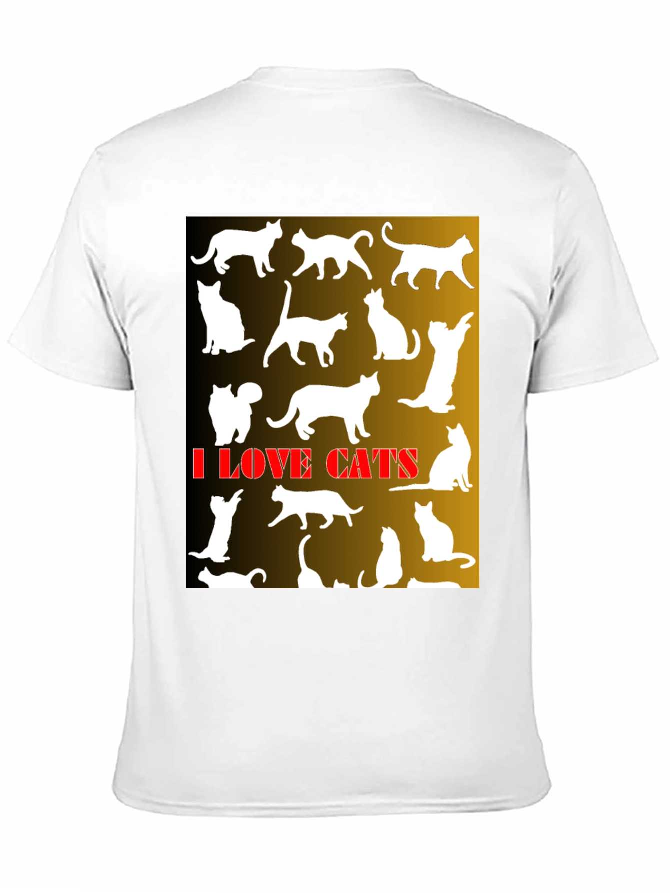 I Love Cats Graphic T-Shirt - Black