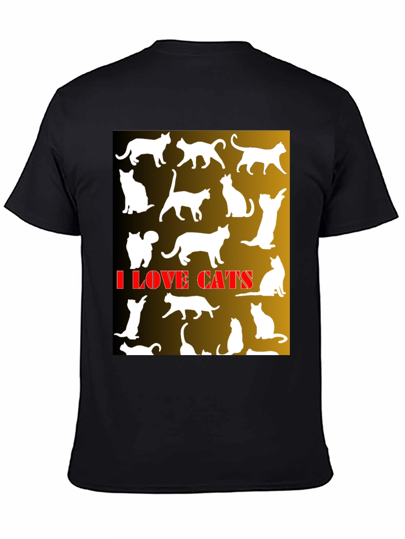 I Love Cats Graphic T-Shirt - Black
