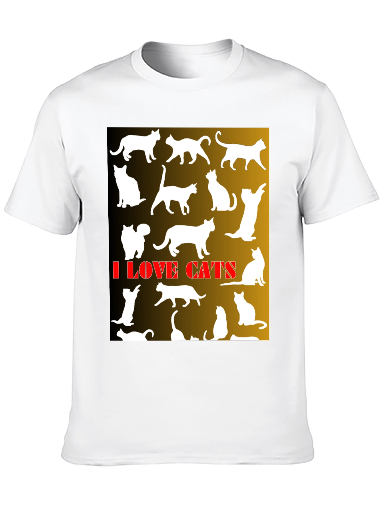 I Love Cats Graphic T-Shirt - Black