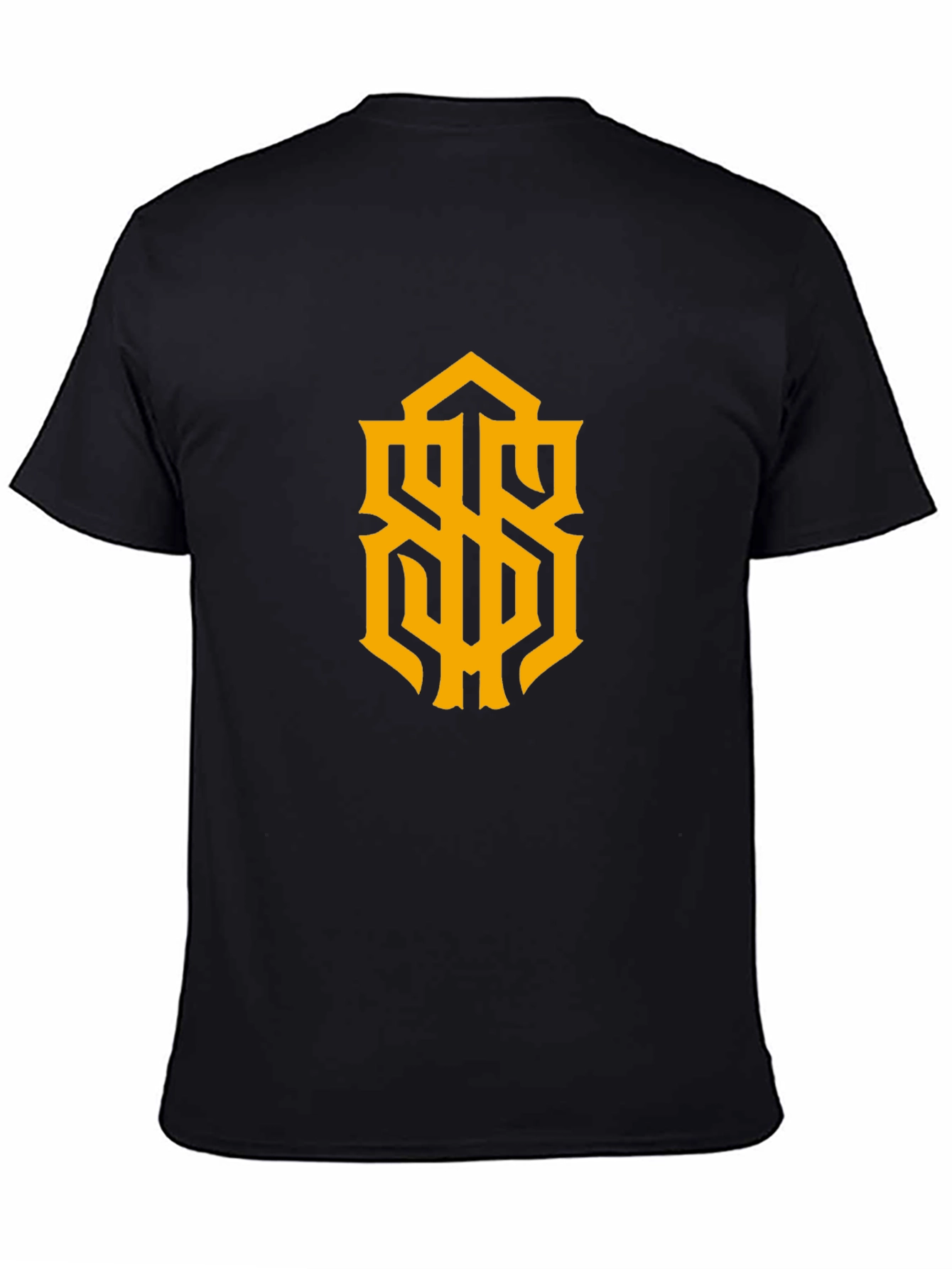 Stylish Black Tee with Gold Graphic Design