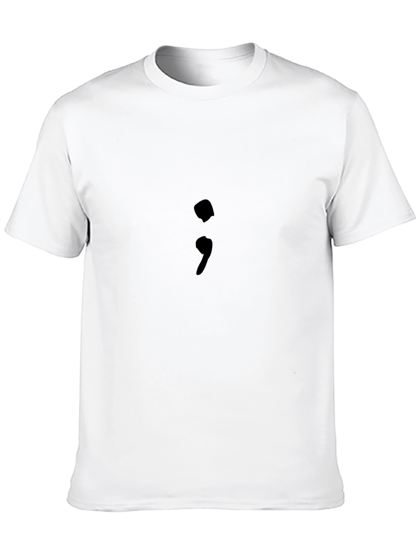 Semicolon Graphic Black T-Shirt: Mental Health Awareness Tee