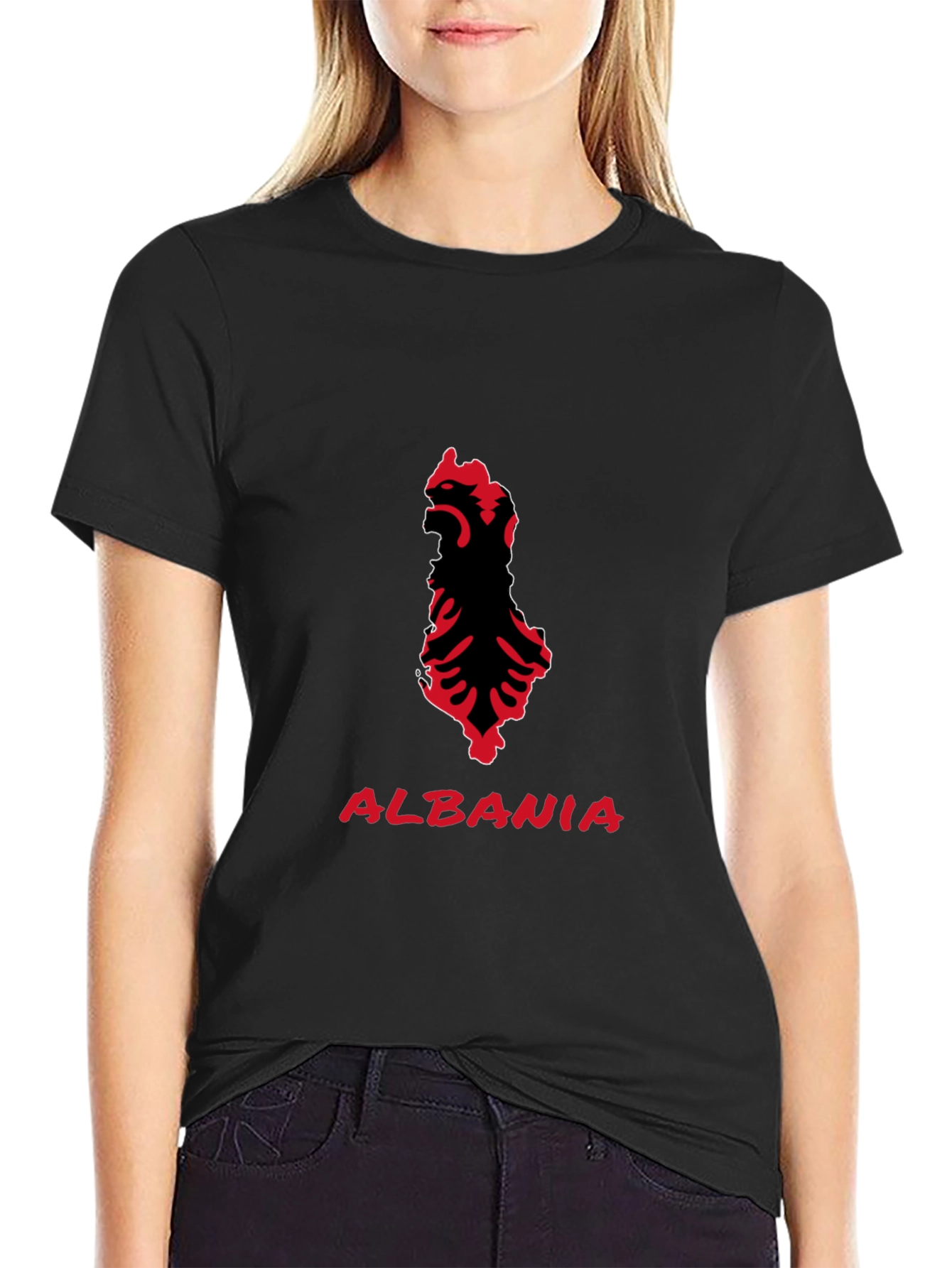 Albania Eagle T-Shirt - Black Patriotic Tee