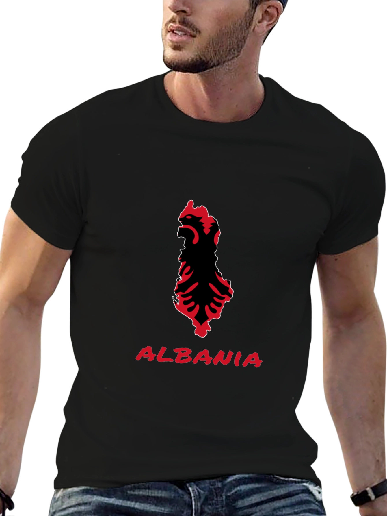 Albania Eagle T-Shirt - Black Patriotic Tee