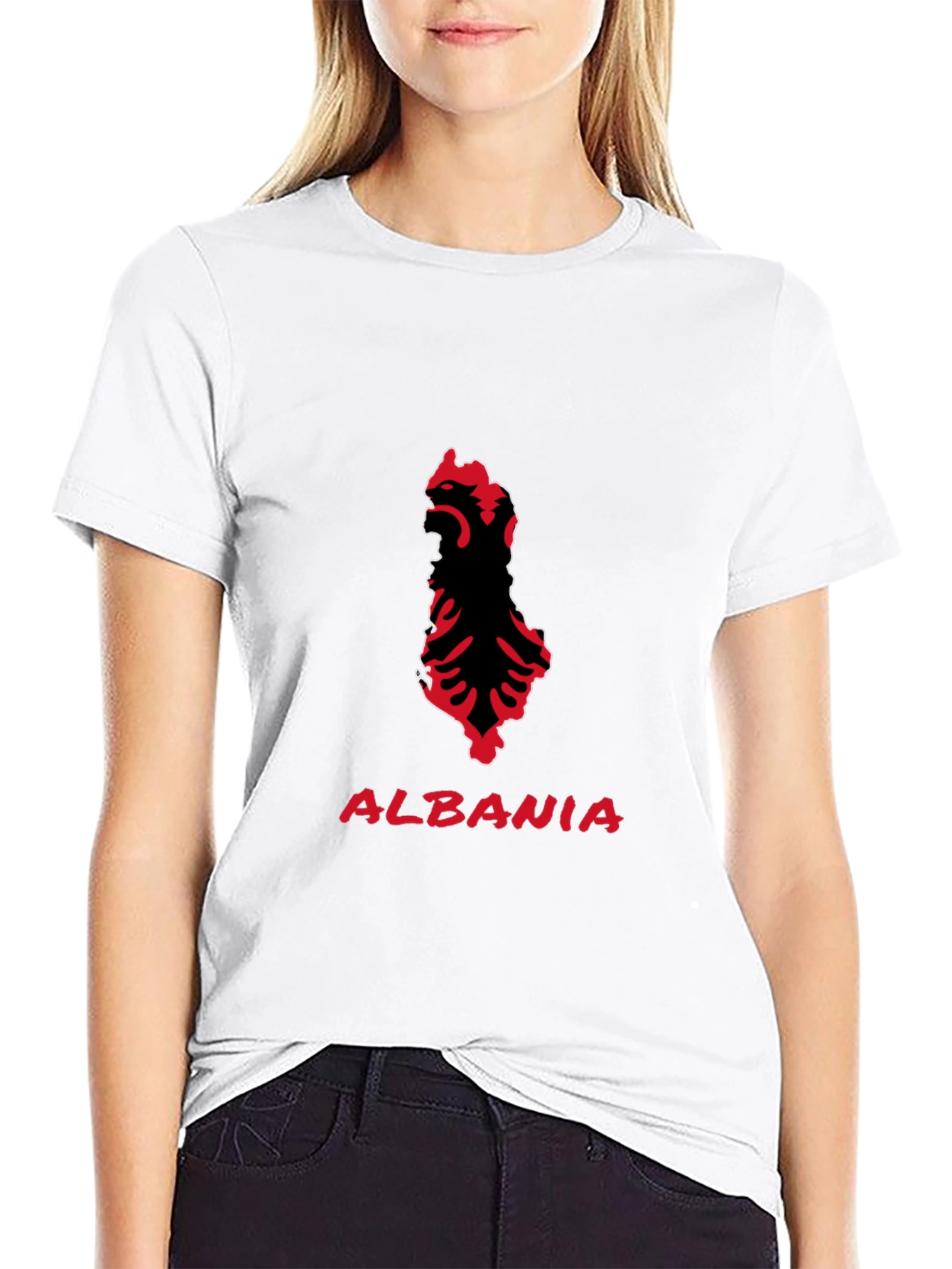 Albania Eagle T-Shirt - Black Patriotic Tee