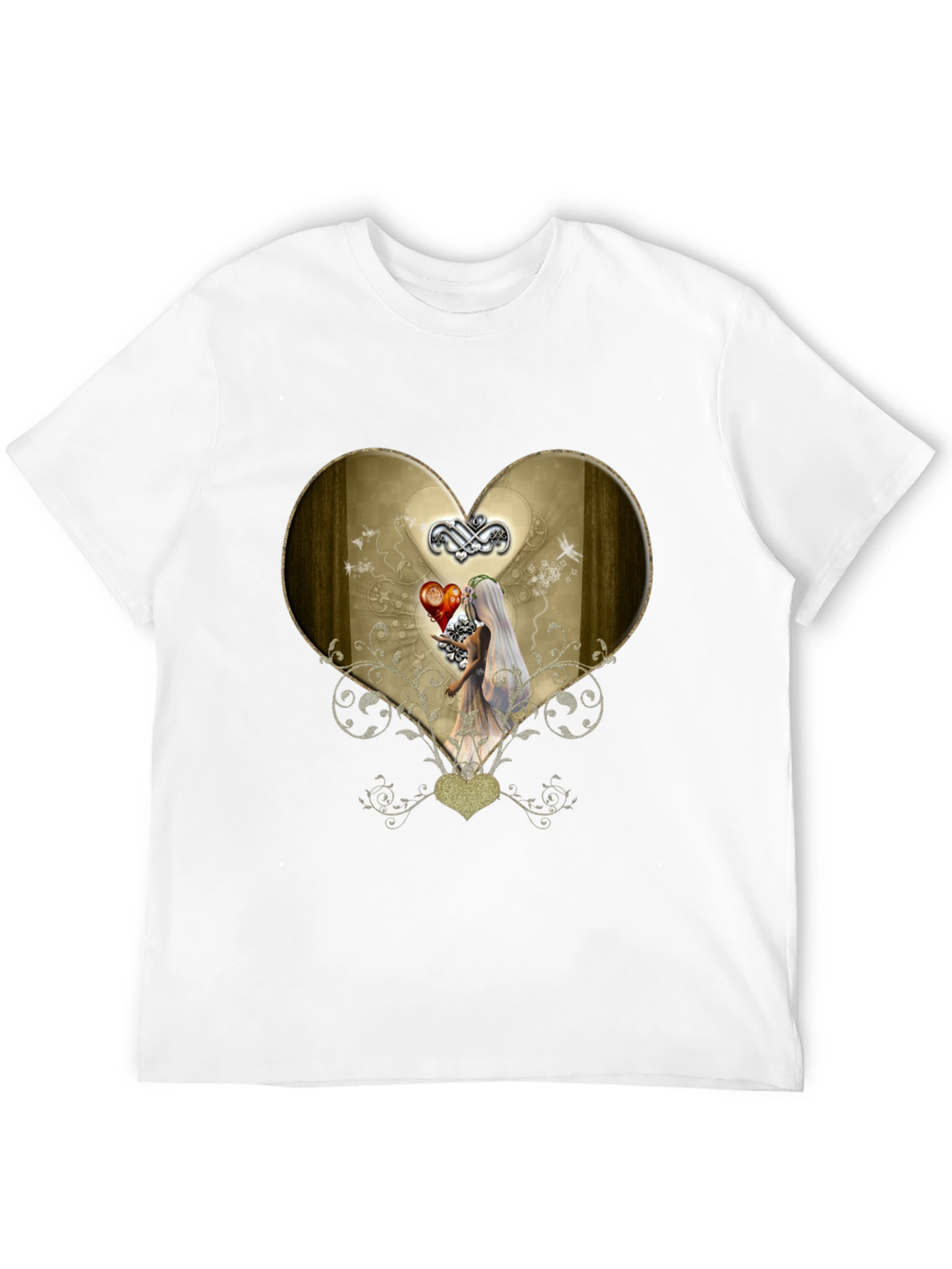 Heart & Bride Graphic T-Shirt - Black