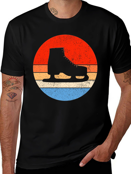 Retro Ice Skate Sunset T-Shirt - Vintage Style