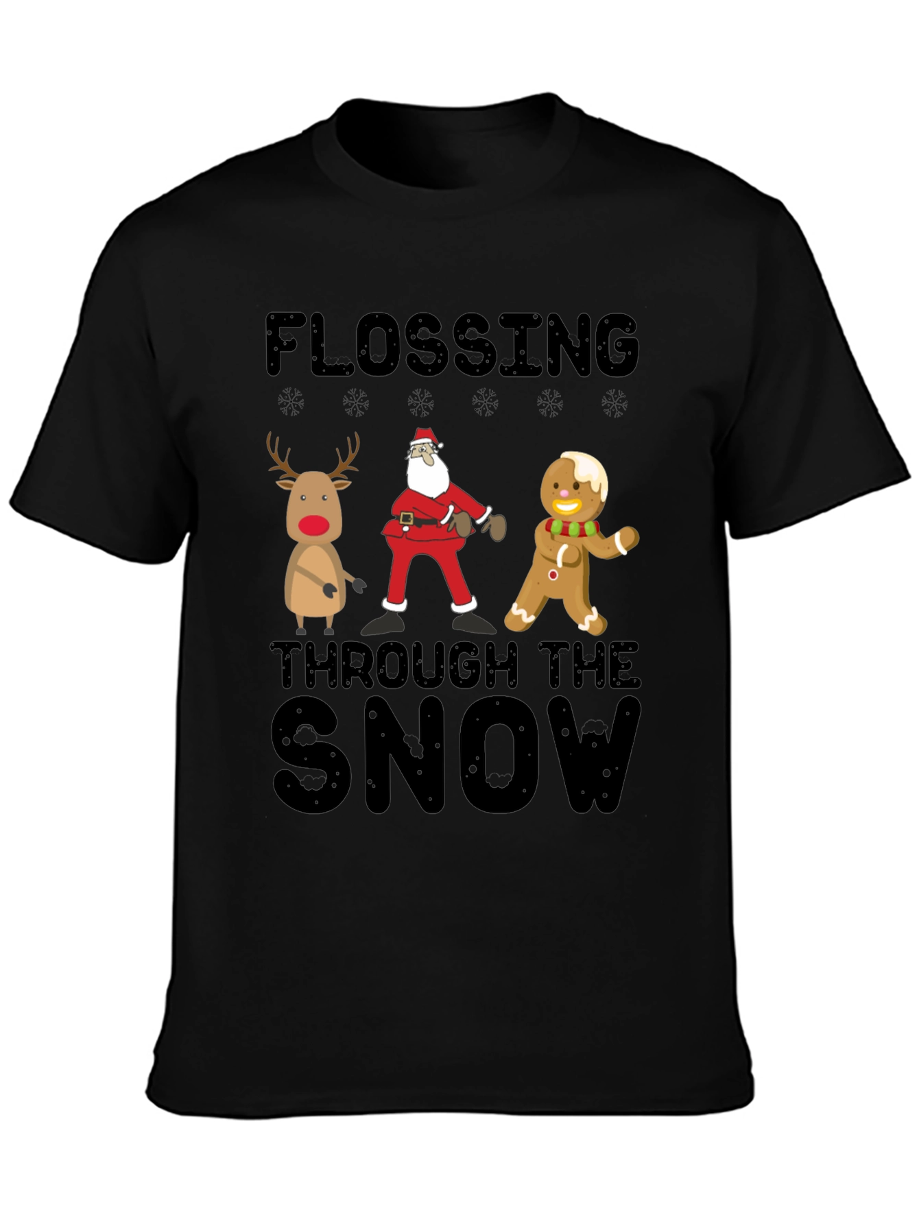 Flossing Through The Snow Christmas Graphic Tee
