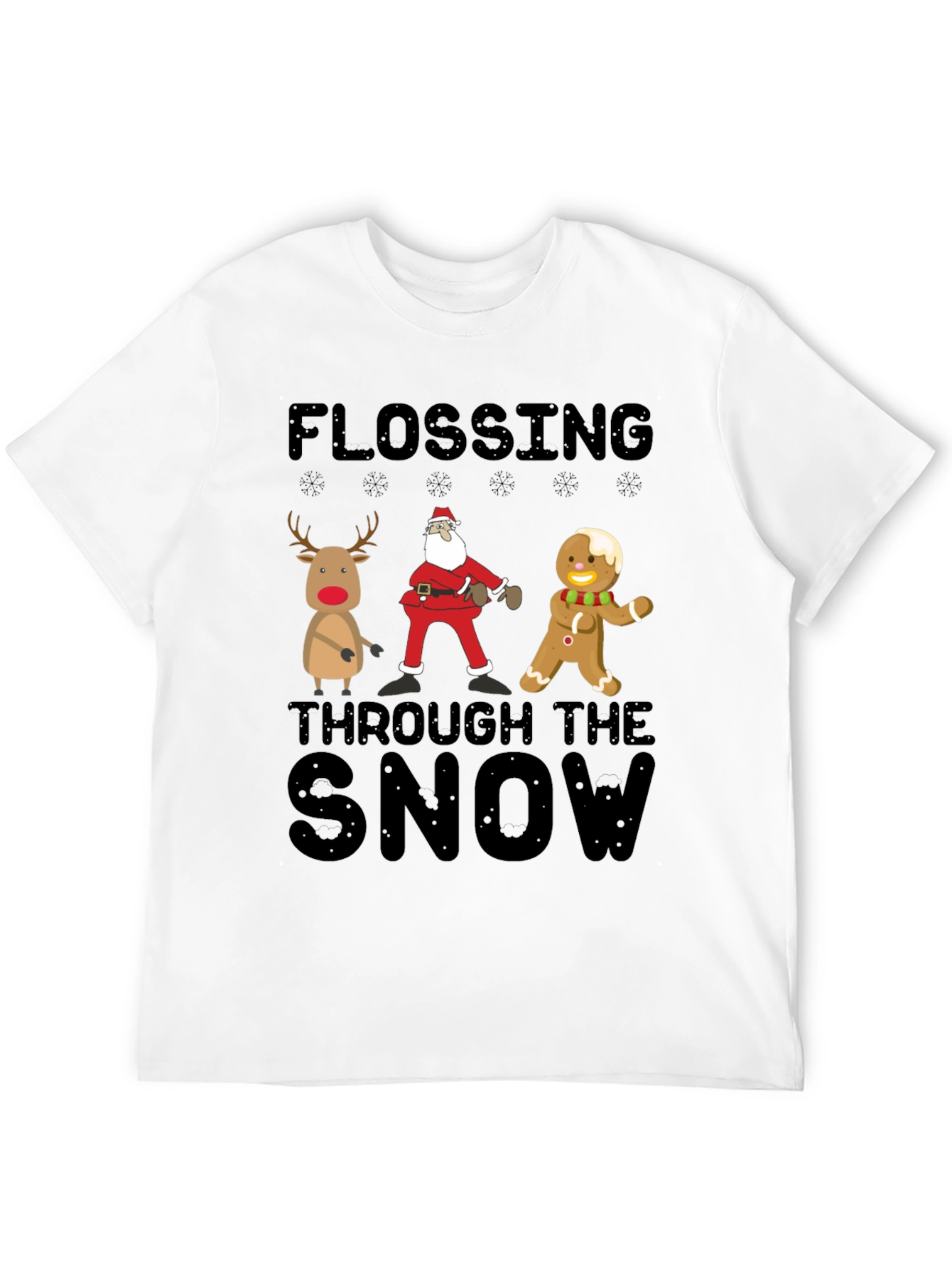 Flossing Through The Snow Christmas Graphic Tee