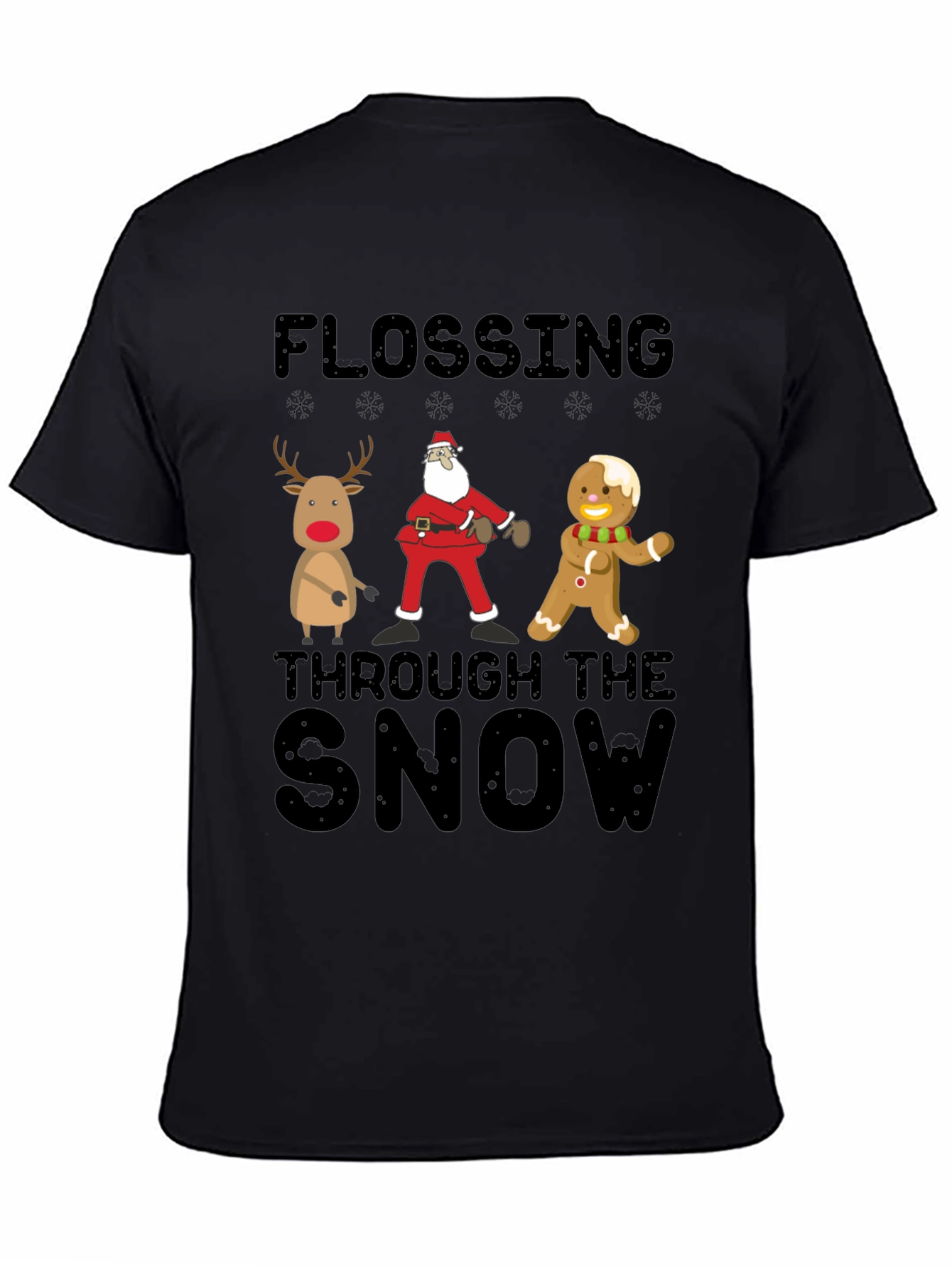 Flossing Through The Snow Christmas Graphic Tee