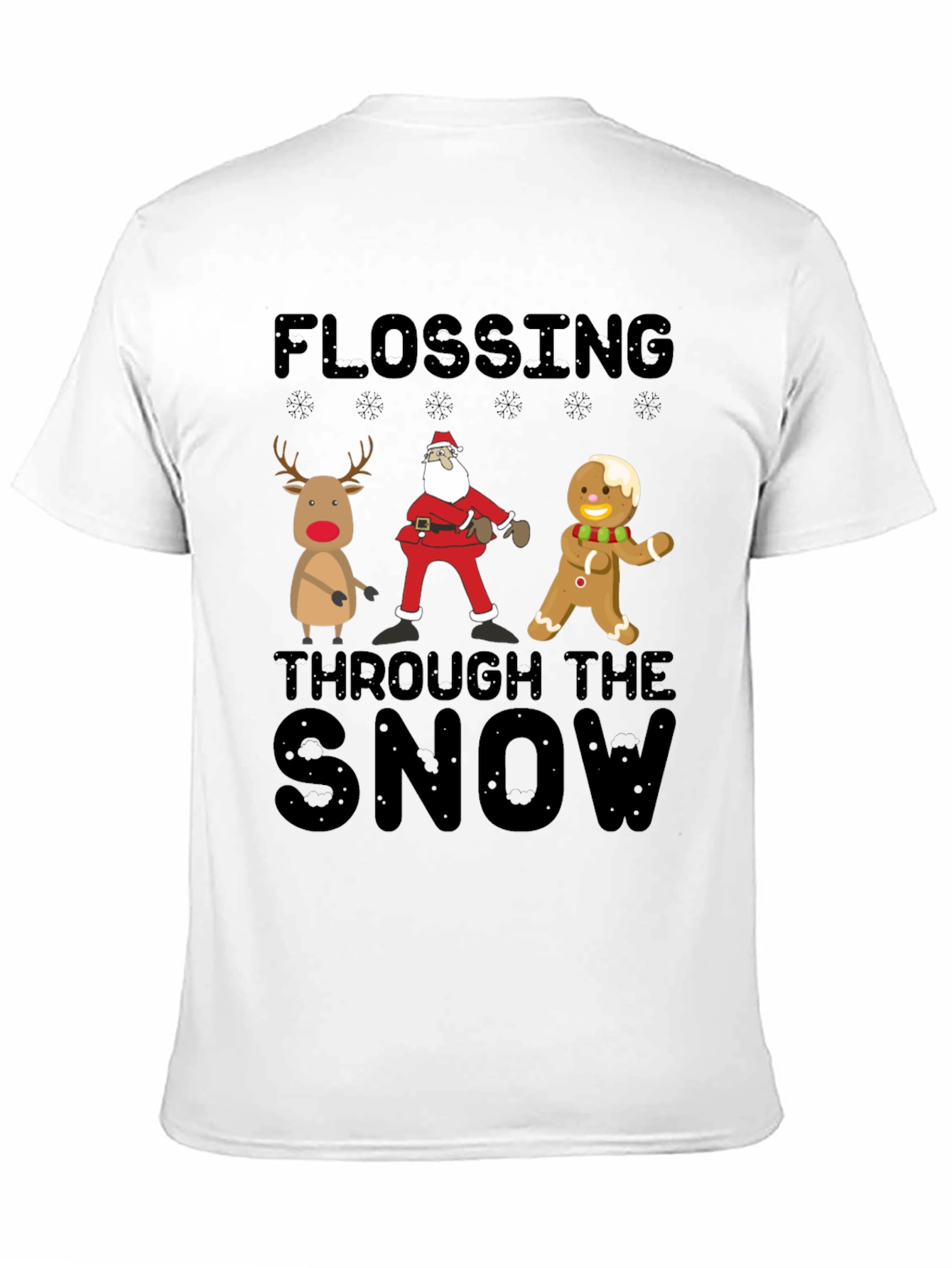 Flossing Through The Snow Christmas Graphic Tee